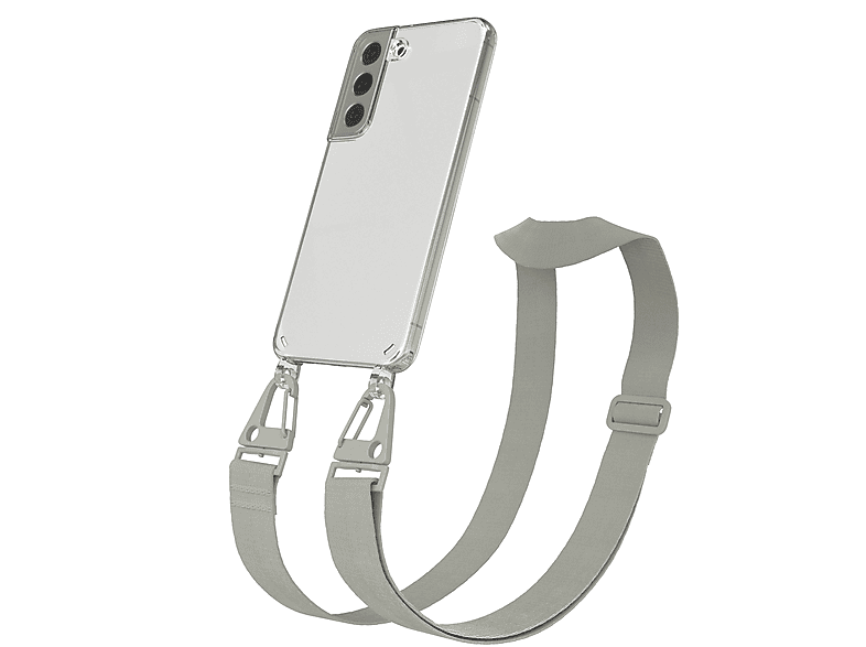Kordel / Transparente Beige 5G, + CASE Galaxy Samsung, breiter Karabiner, Grau mit S22 Handyhülle Umhängetasche, EAZY Taupe