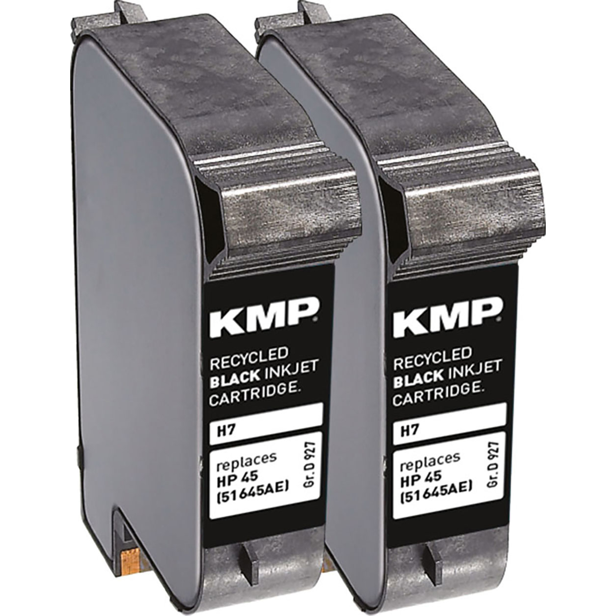 KMP Tintenpatrone für HP (51645AE) Black Cartridge Ink black 45 (51645AE) Doppelpack