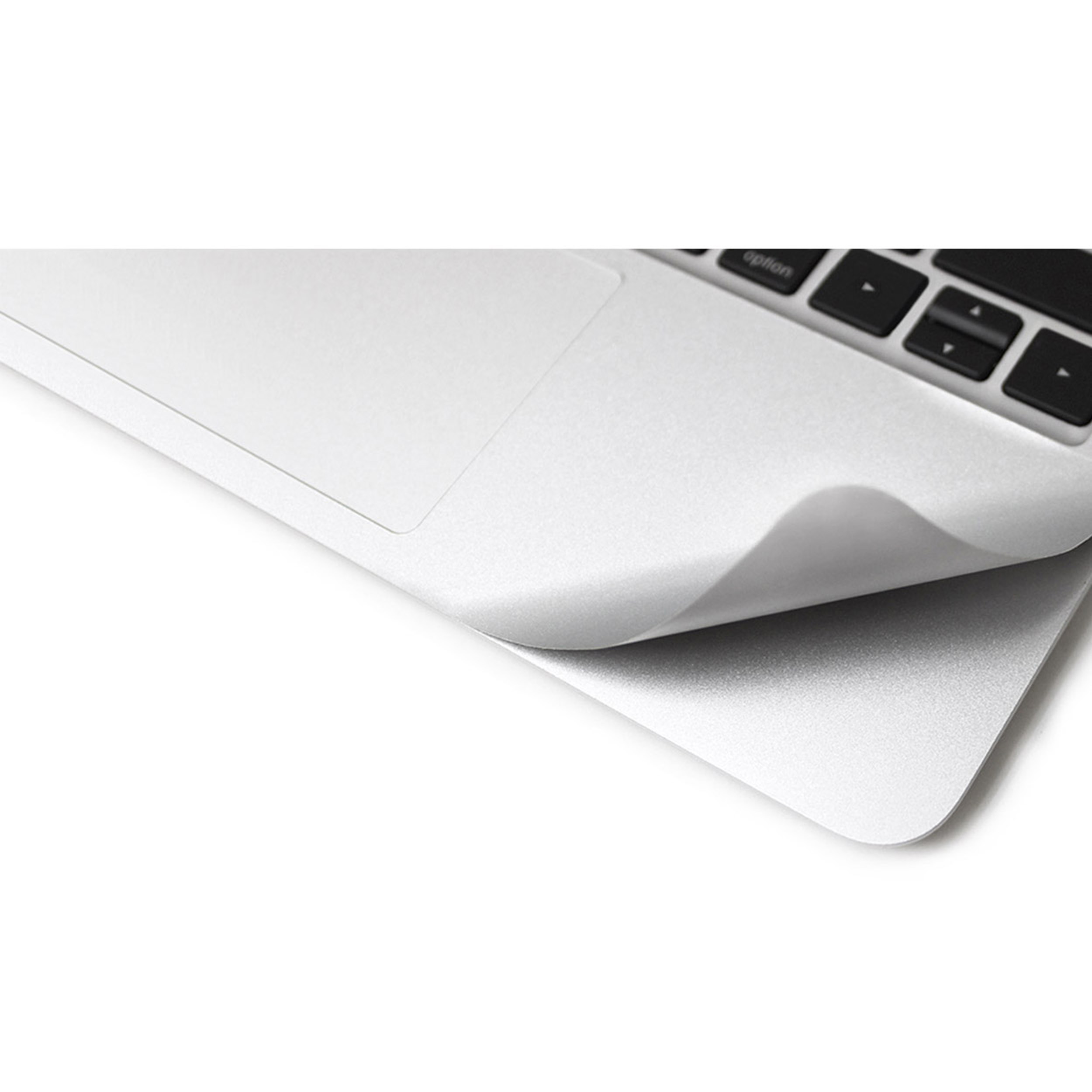 Laptop-Touchpad mit Abziehaufkleber, Nahaufnahme.