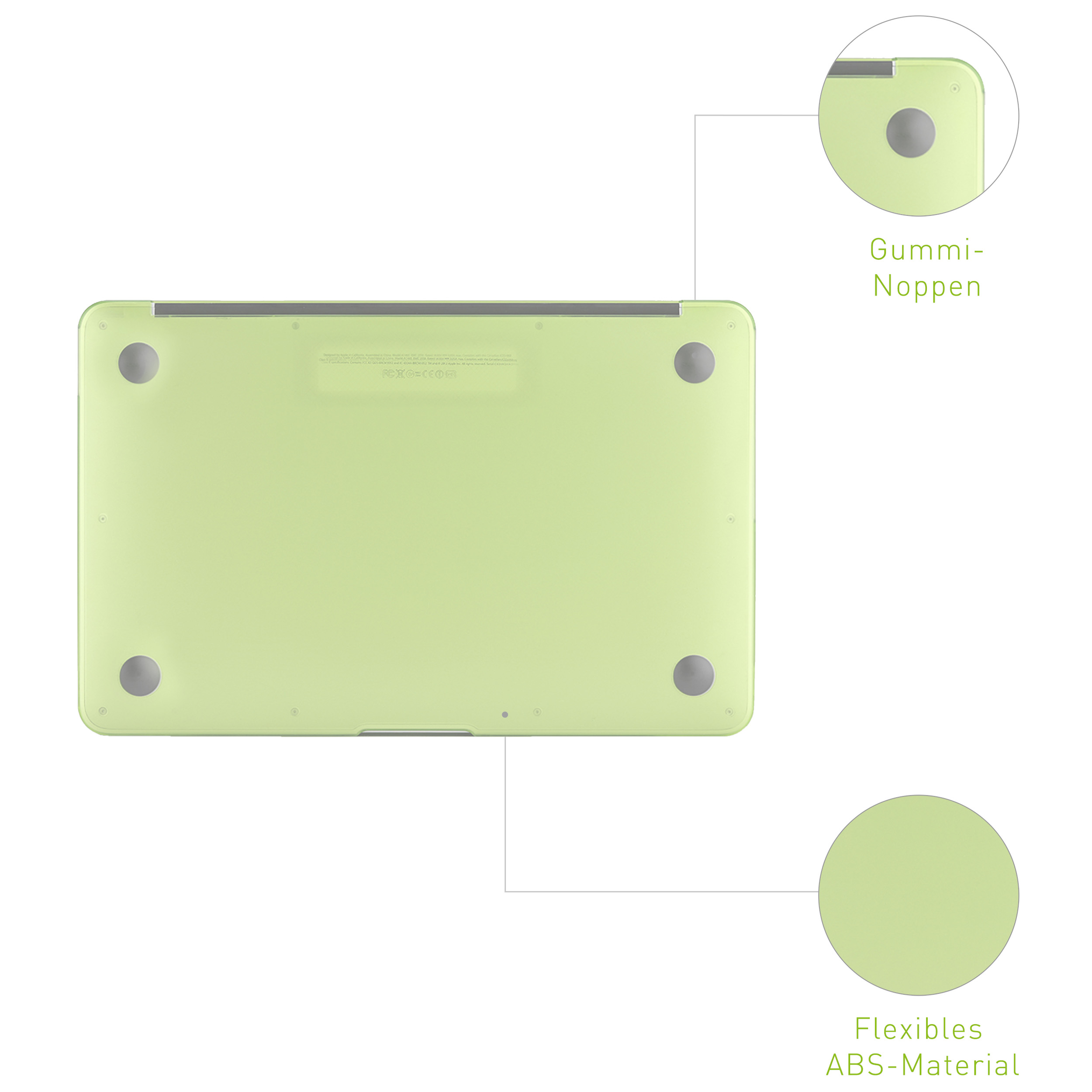 KMP Schutzhülle Green Premium für Apple PC, Cover MacBook Full Air, für Protective case green 11