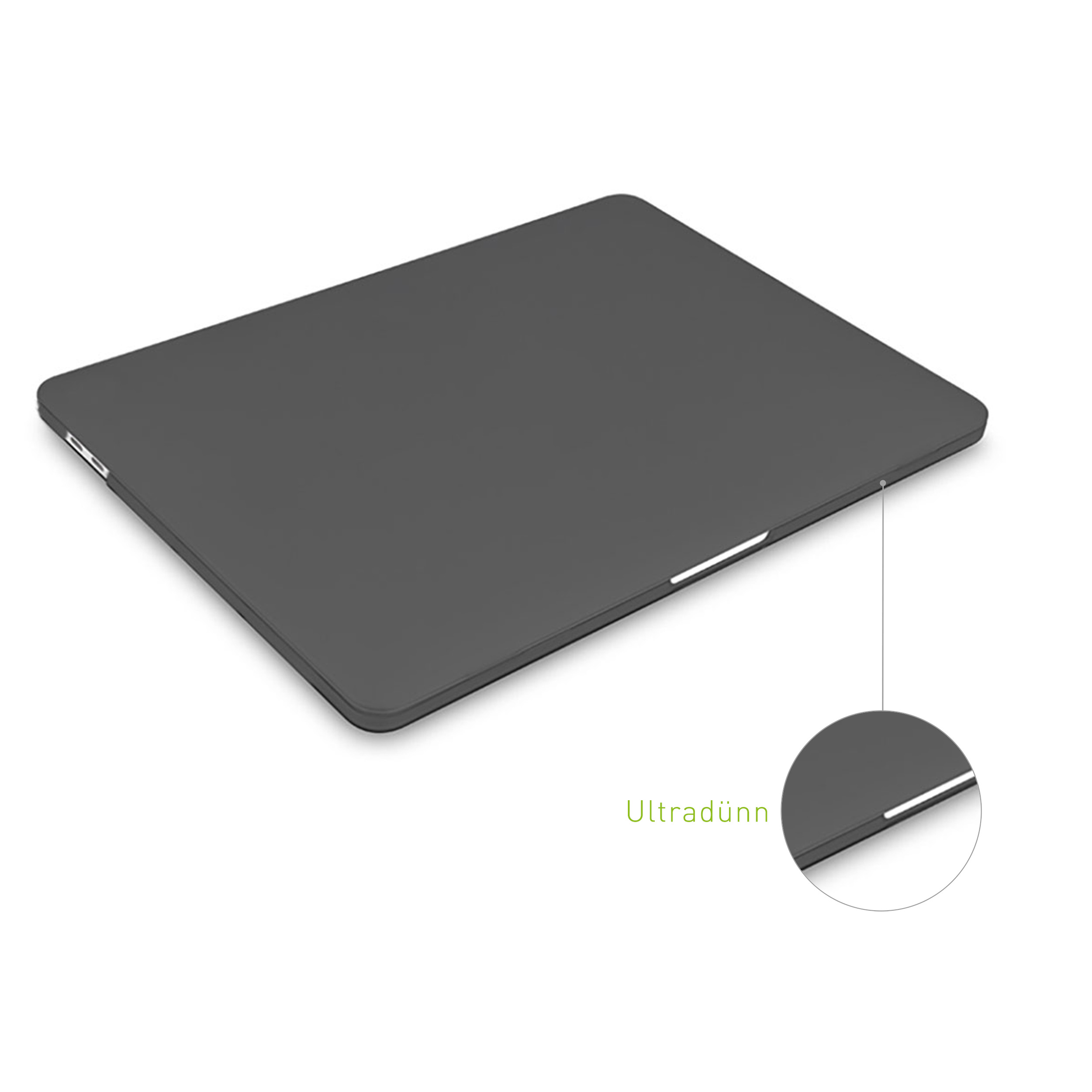 KMP Schutzhülle für black Premium MacBook mit Protective translucent case bar Apple Pro PC, Full touch Black-Translucent für 13\