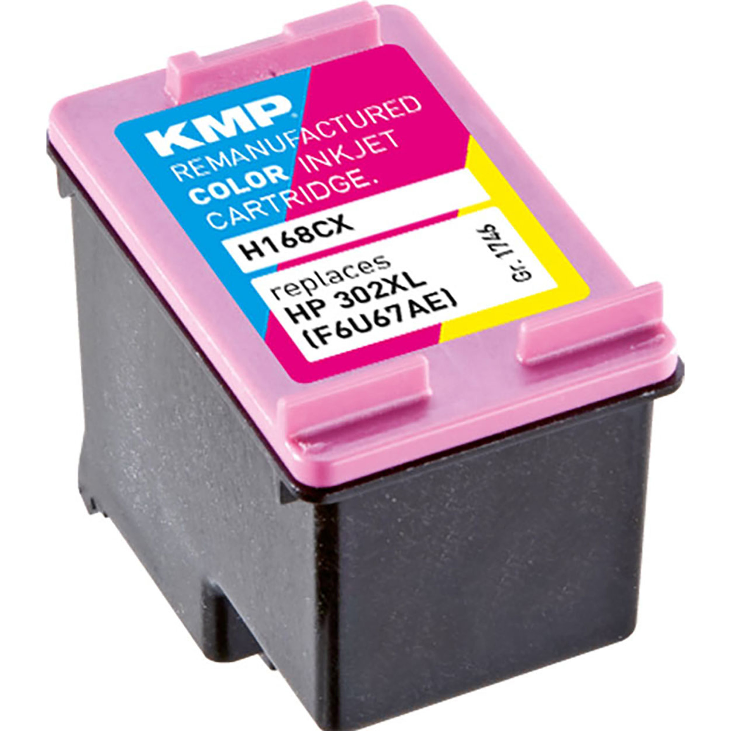 KMP Tintenpatrone für HP 3-farbig 3-farbig (F6U67AE) Cartridge Ink C,M,Y 302XL (F6U67AE)