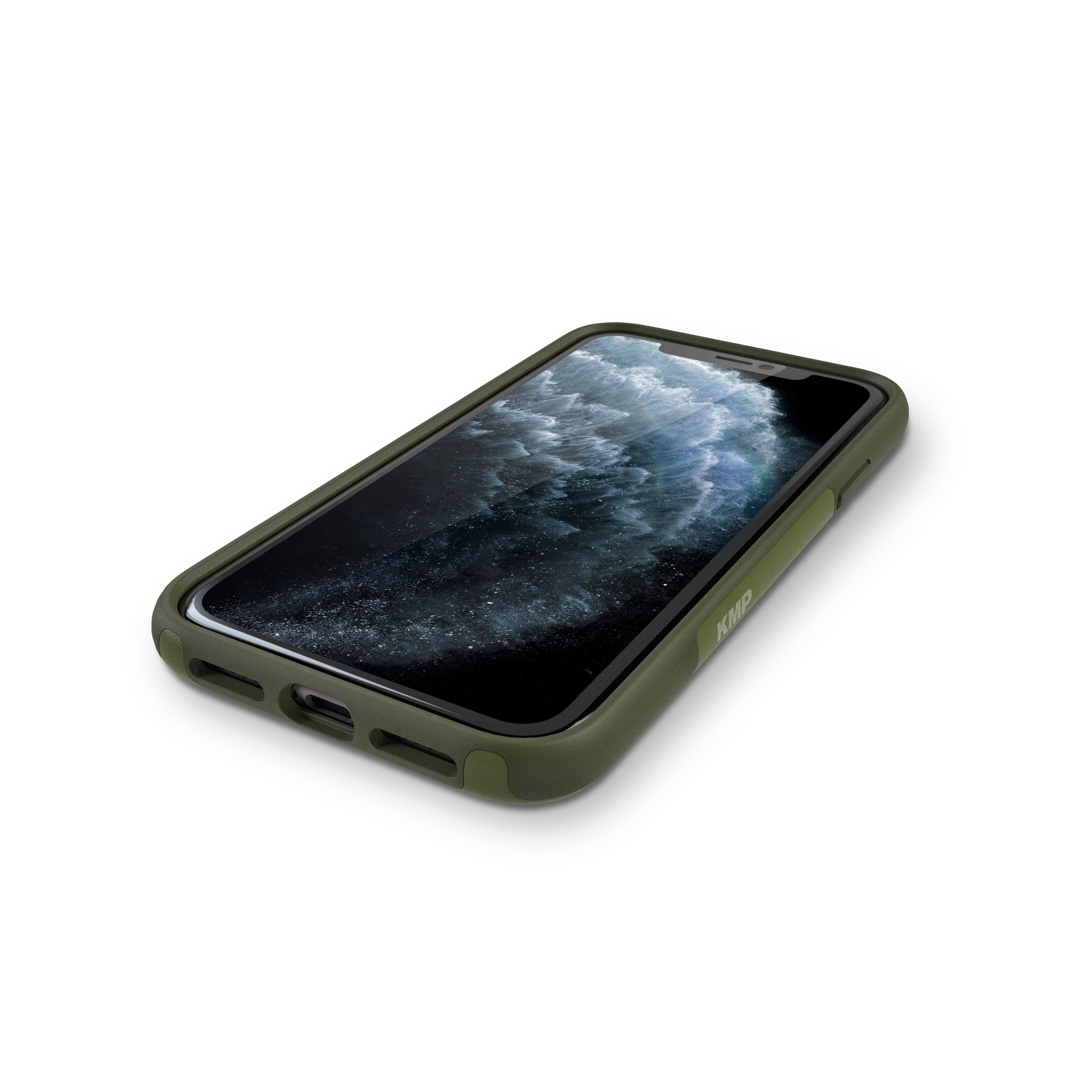 KMP Sporty Schutzhülle für Pro, iPhone Pro olive 11 11 Backcover, Apple, iPhone Olive