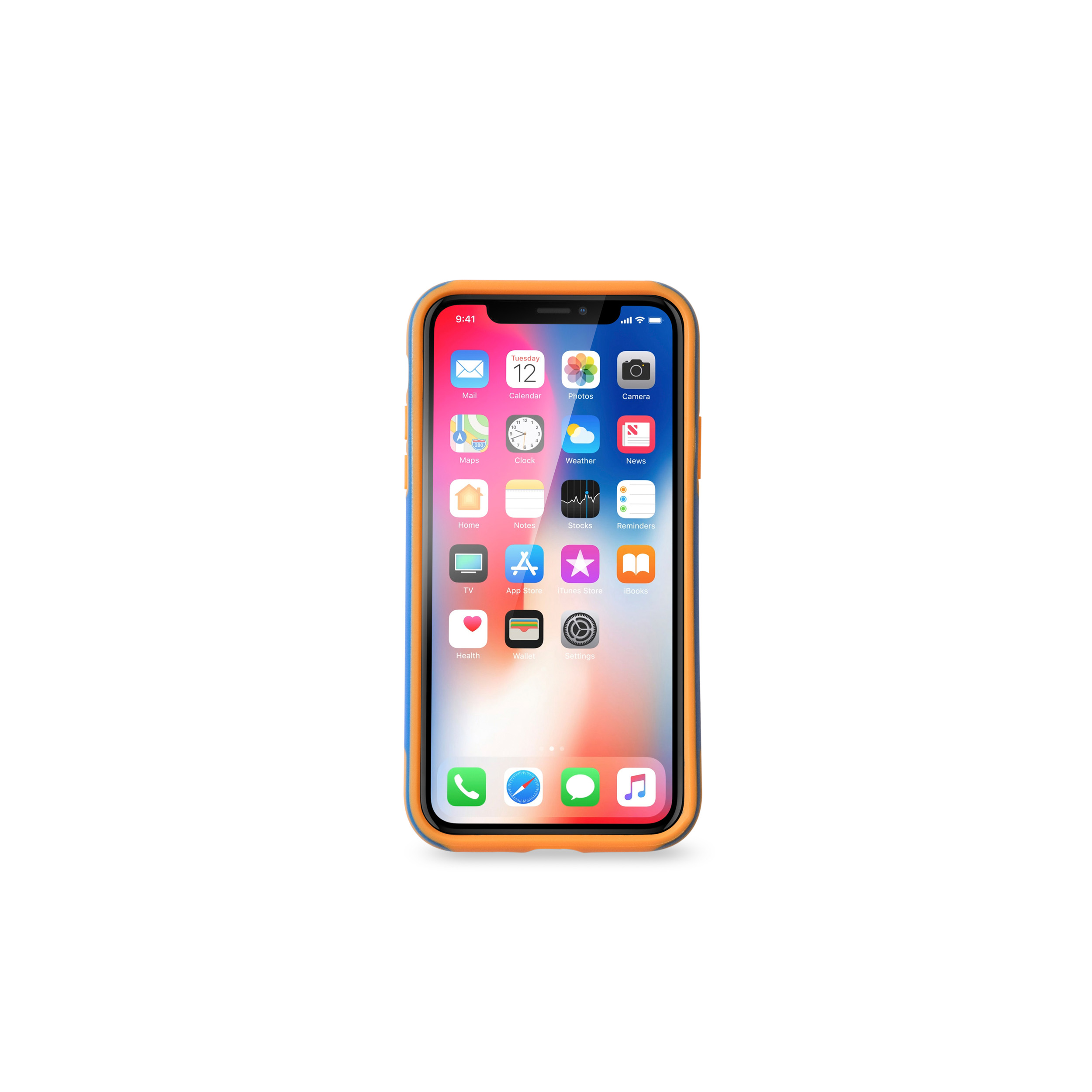 iPhone Full Apple, vivid / Sporty orange Cover, iPhone X, KMP X für Blue/Orange, blue Schutzhülle