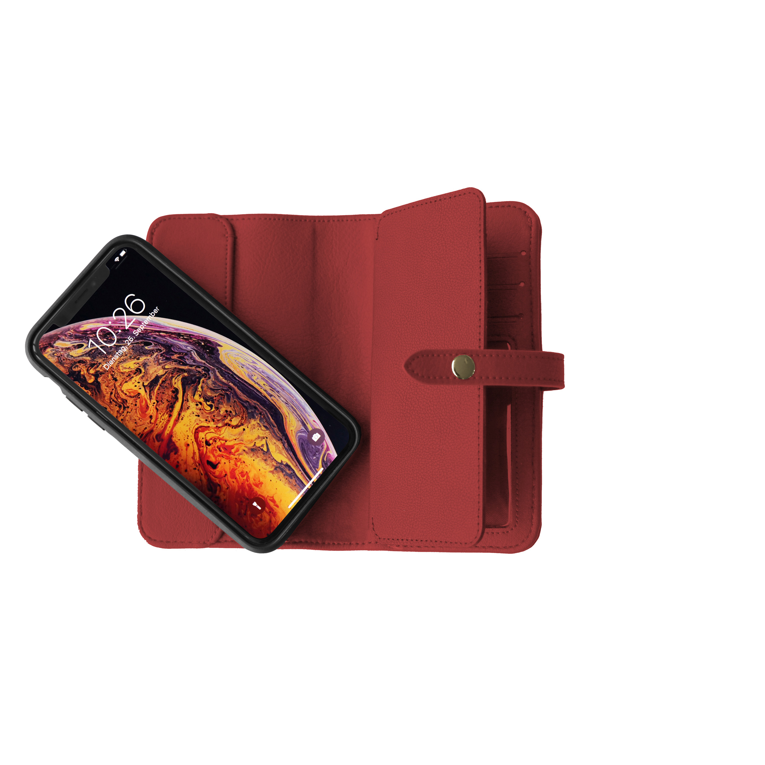 KMP Portemonnaie Schutzhülle für Cover, Cherry iPhone red iPhone XR Apple, XR, Red, cherry Full