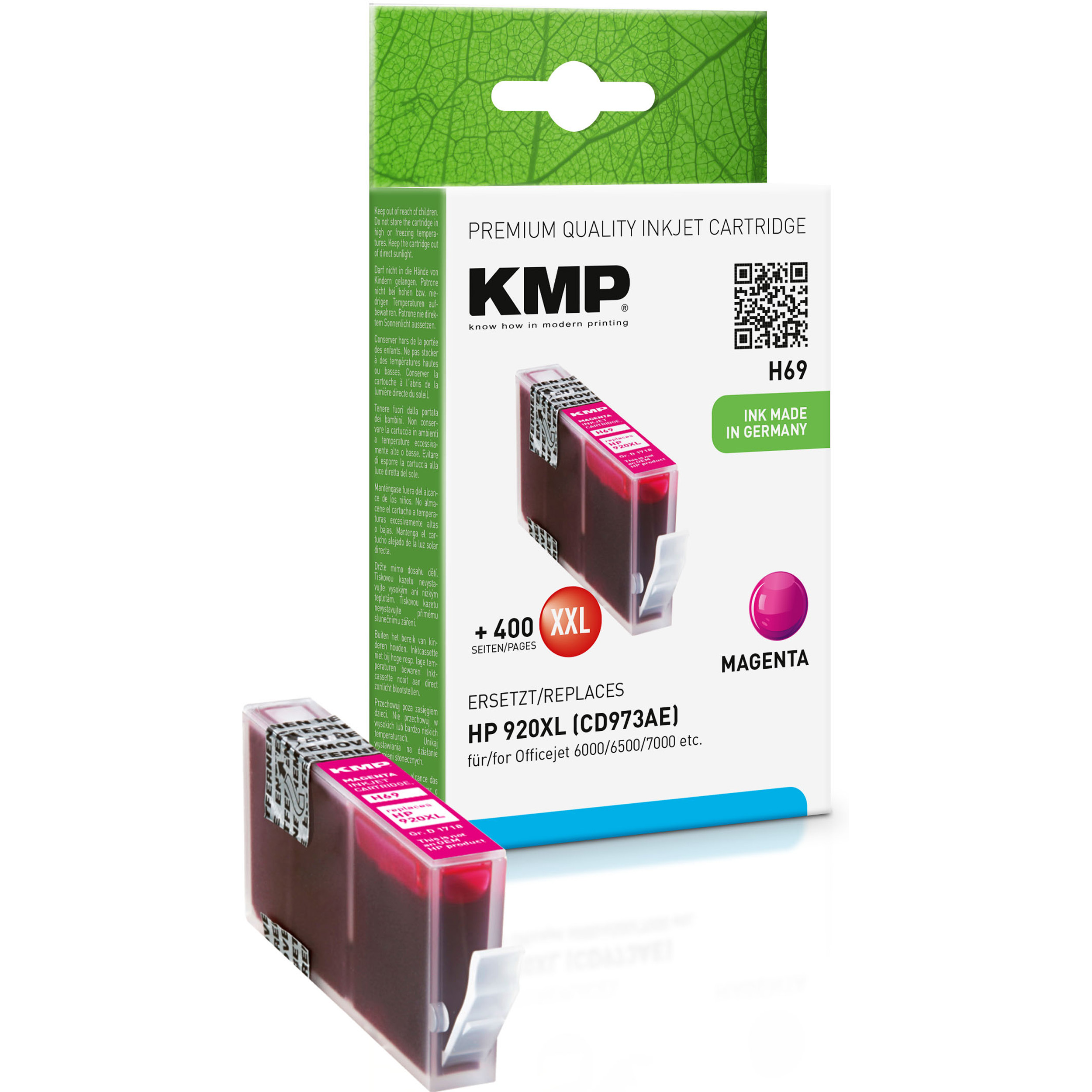 Tintenpatrone Magenta (CD973AE) Ink magenta für Cartridge HP 920XL (CD973AE) KMP