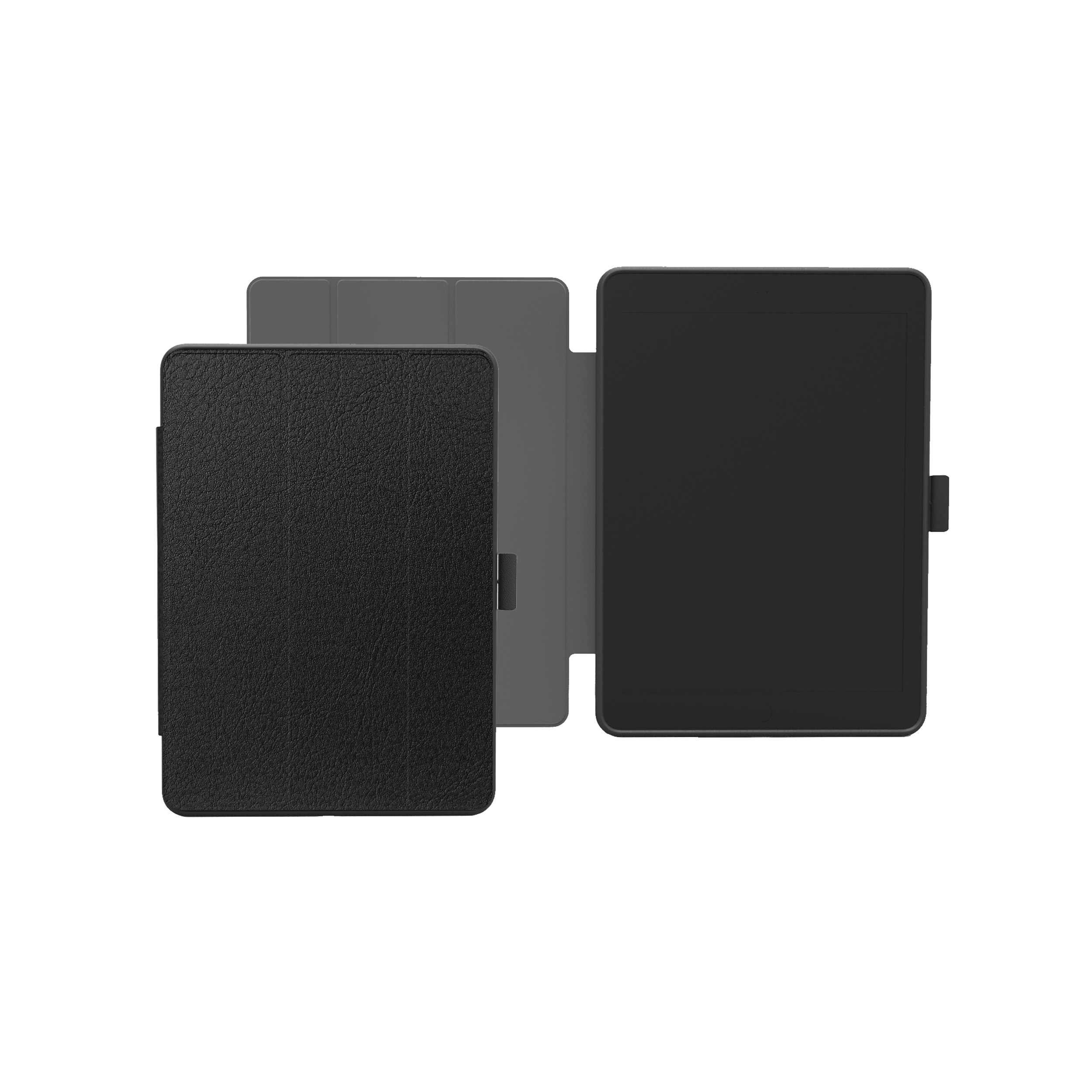 Schutzhülle Mirkofaser, Protective in Apple Backcover Stiftfach Silikon, Material case mit für KMP für Black iPad 9,7 biobasiertes PC, Lederoptik, black