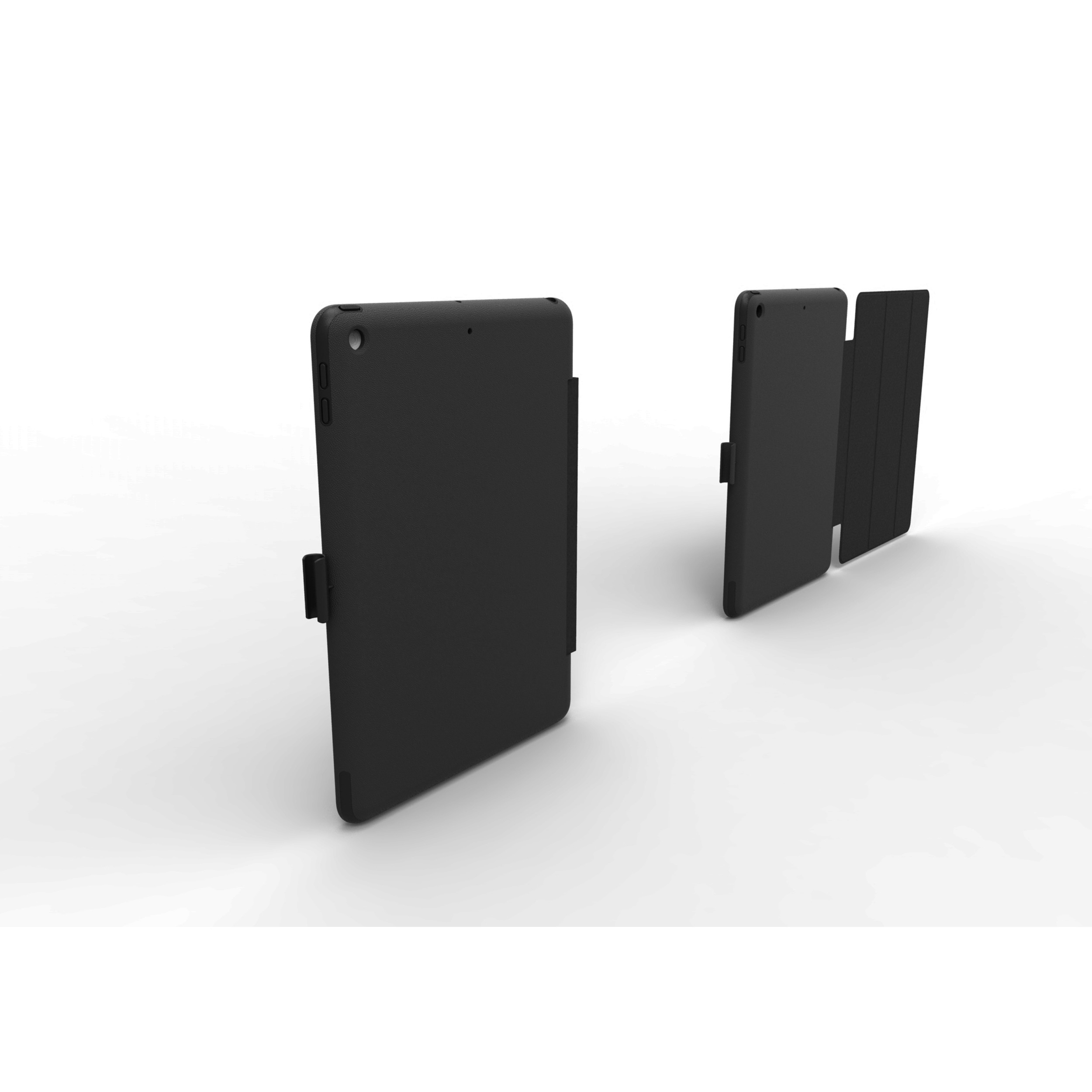 Lederoptik, in Apple biobasiertes Backcover Black für Protective PC, für black Silikon, 9,7 Material Stiftfach case iPad mit Mirkofaser, Schutzhülle KMP