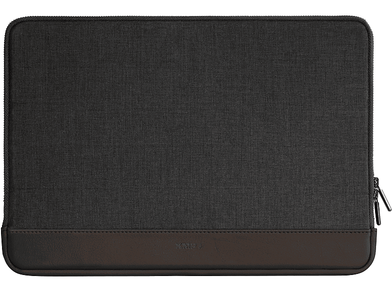 KMP Sleeve für MacBook pro 13 Anthracite/Brown Notebook Sleeve Sleeve für Apple Textil, biobasiertes Material in Lederoptik, anthracite / brown