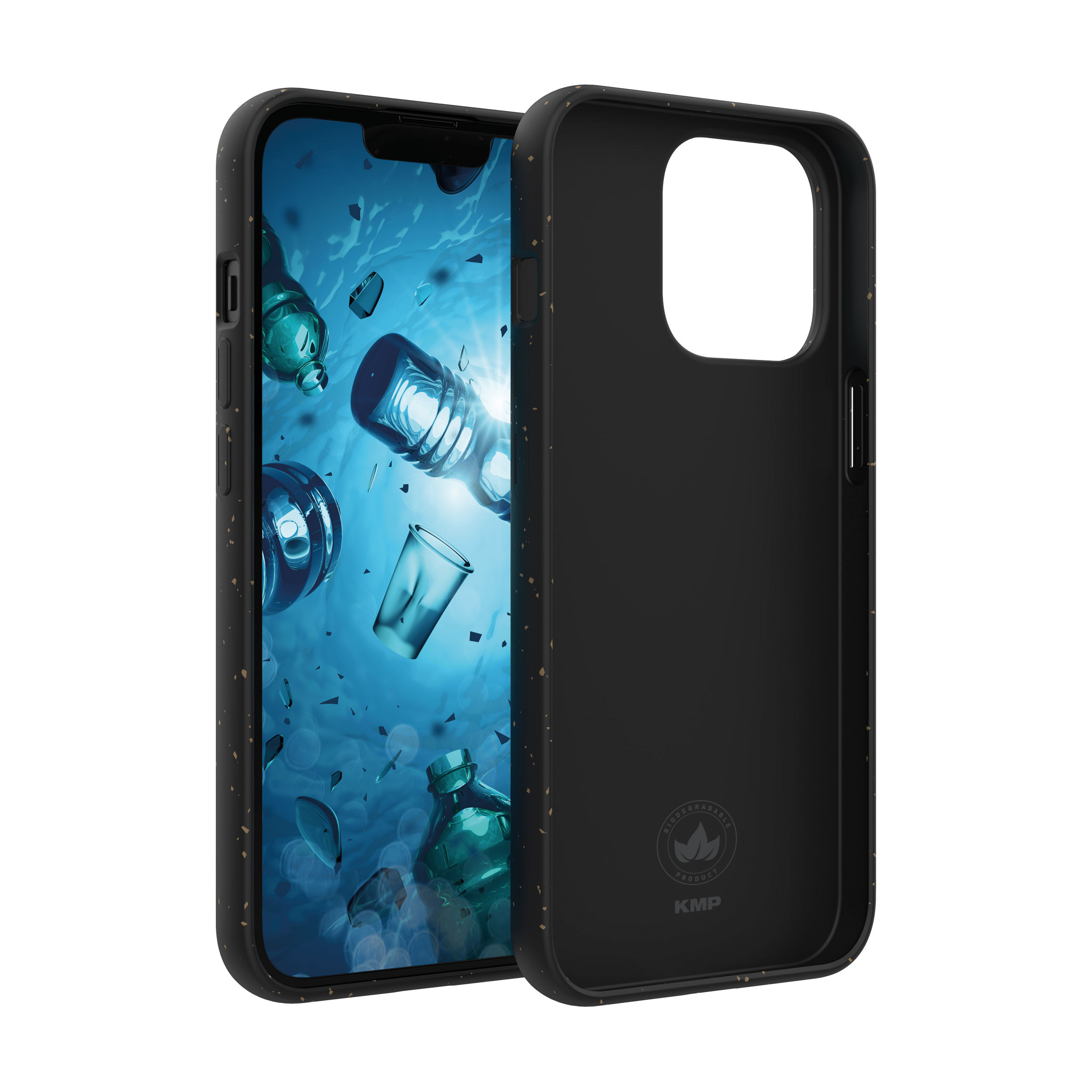 KMP Biologisch-abbaubare Schutzhülle für iPhone (2021), Apple, 13 Backcover, Pro black Pro 6,1\