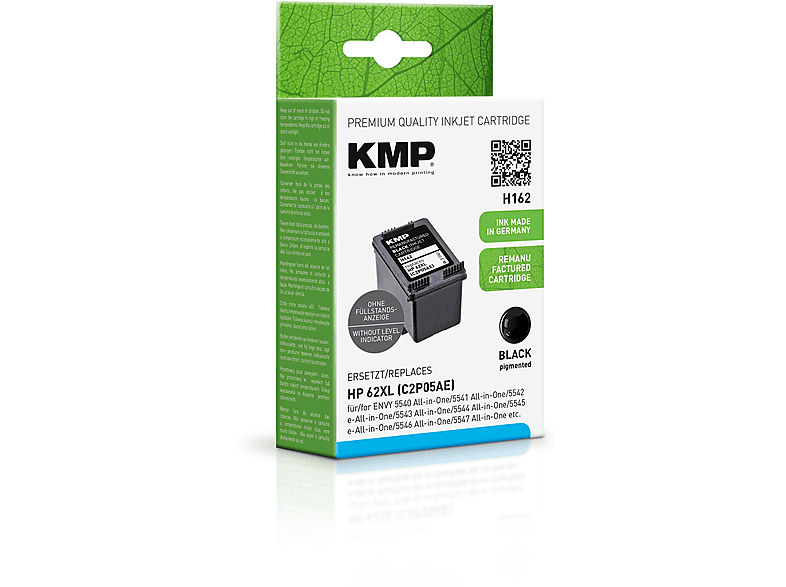 KMP Tintenpatrone für HP 62XL Black (C2P05AE) Ink Cartridge black (C2P05AE)