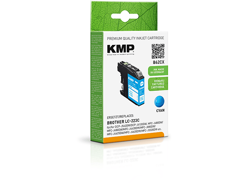 KMP Tintenpatrone für Cartridge LC223C Cyan Ink cyan (LC223C) Brother