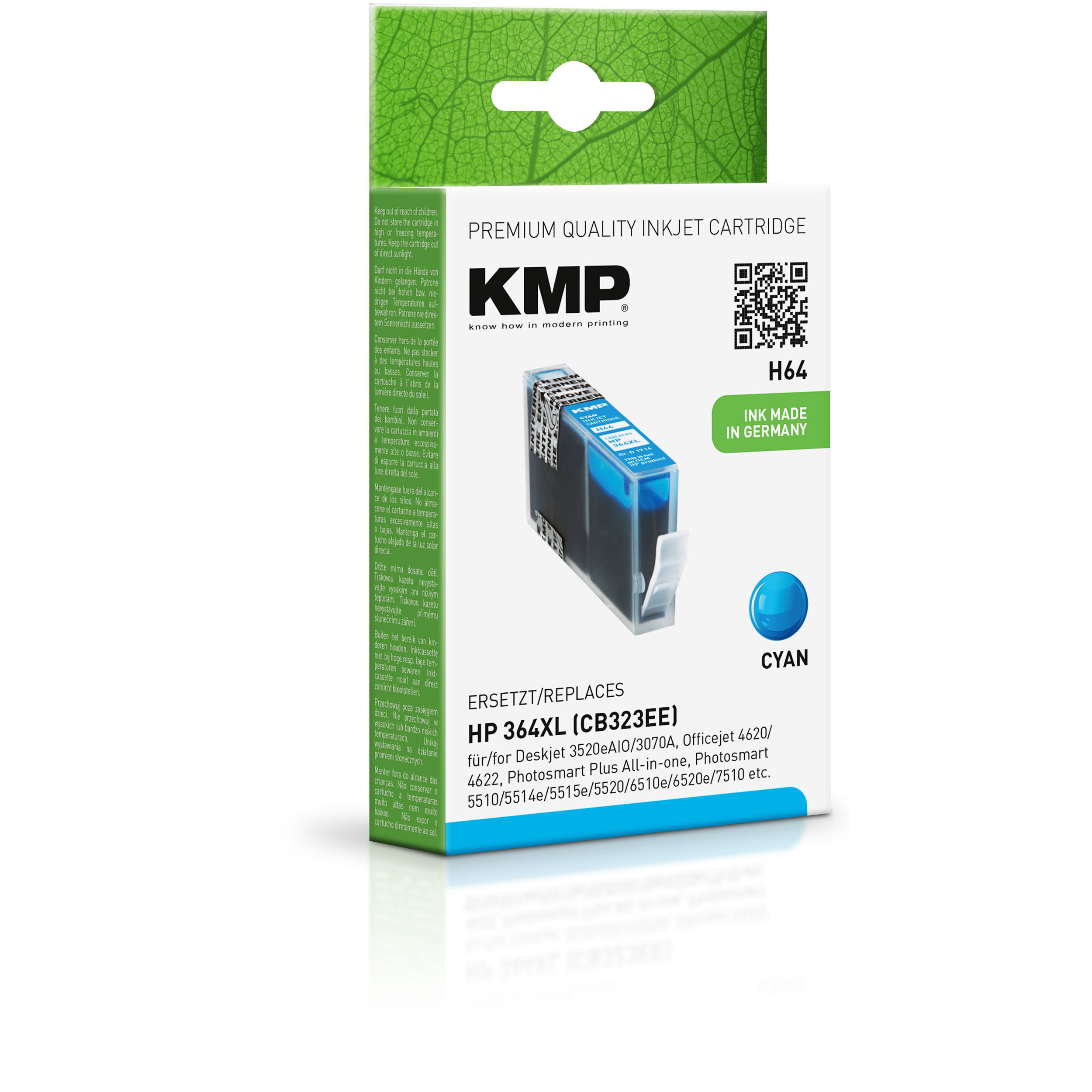 KMP Tintenpatrone für HP Cartridge 364XL Cyan (CB323EE) (CB323EE) cyan Ink