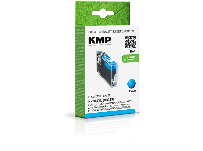 KMP Tintenpatrone für HP 364XL Cyan (CB323EE) Ink Cartridge cyan (CB323EE)