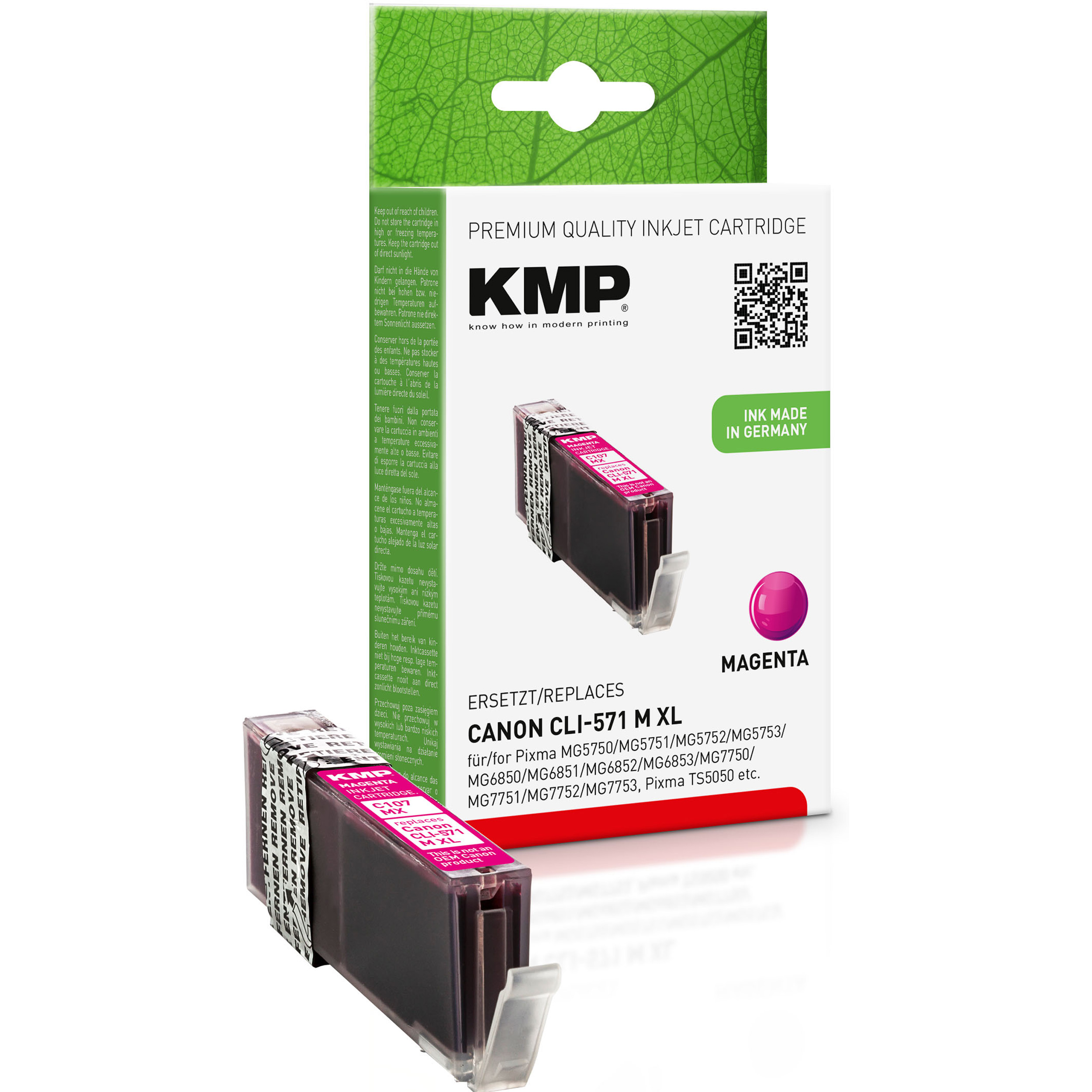 (0333C001) Canon Tintenpatrone für KMP Cartridge magenta CLI571MXL Ink Magenta (0333C001)