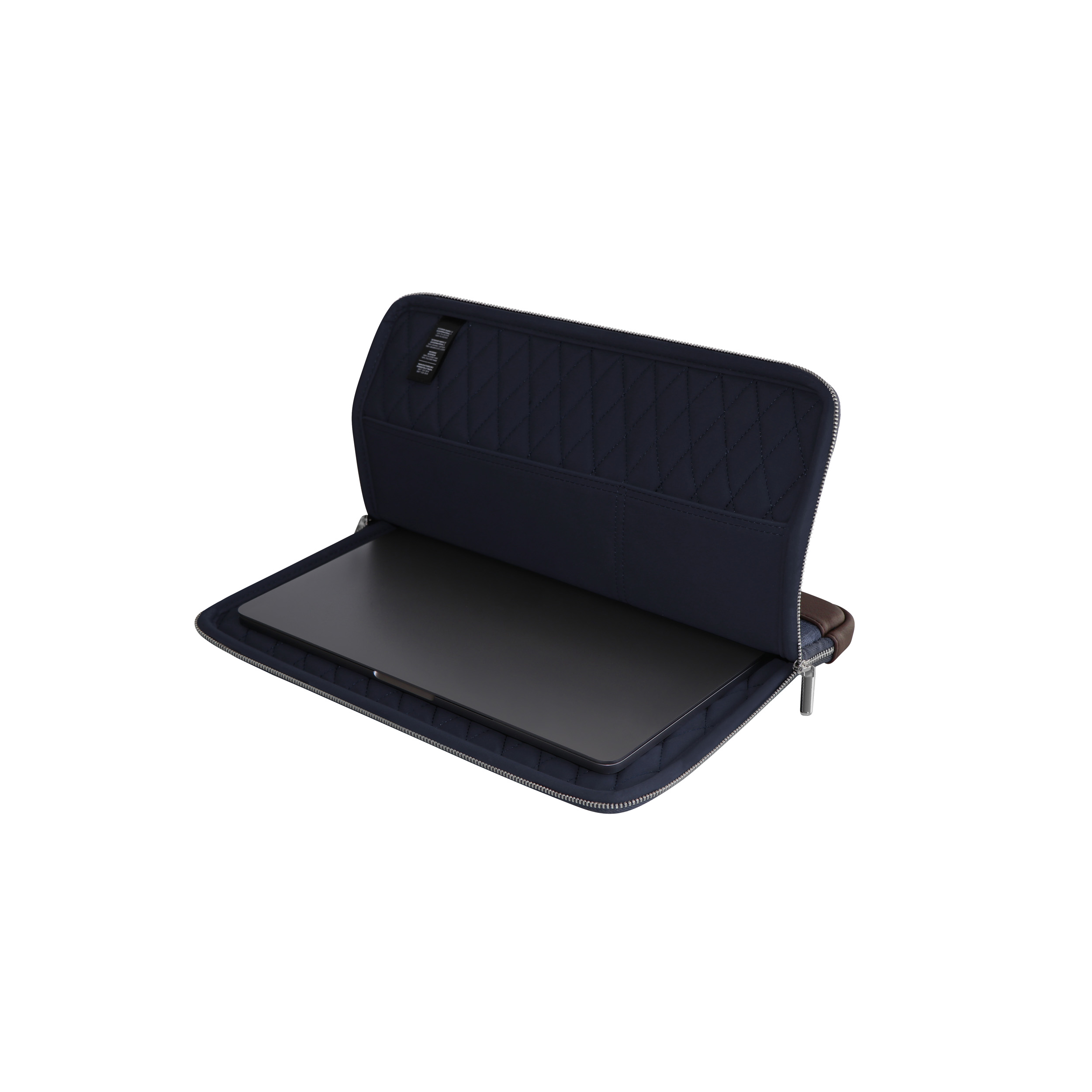 13 Sleeve KMP Lederoptik, MacBook Sleeve Material für Textil, in brown Notebook blue für Sleeve Pro / Blue/Brown Apple biobasiertes