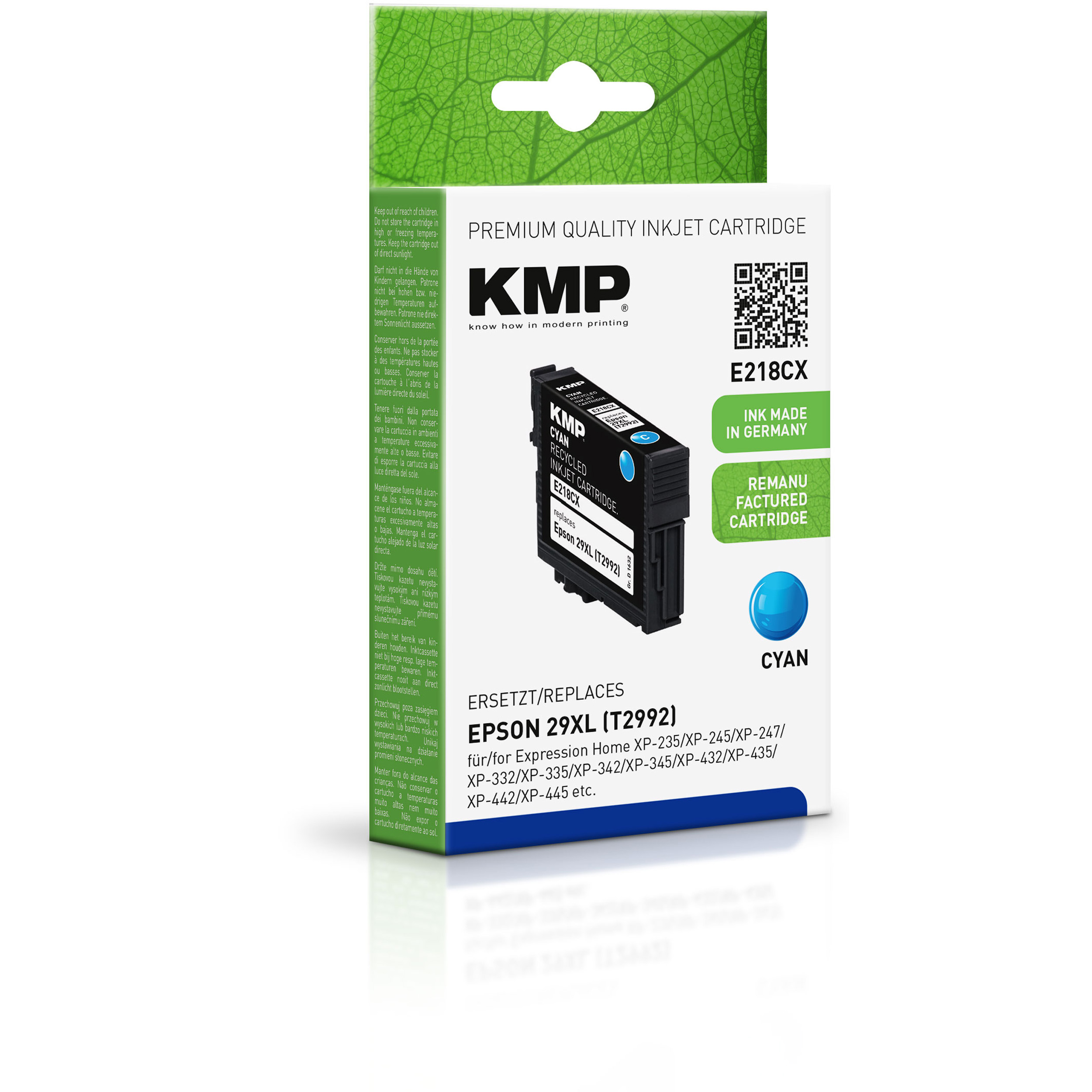 KMP Tintenpatrone für Epson 29XL Cyan (C13T29924010) (C13T29924010) cyan Ink Cartridge