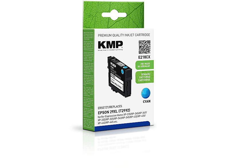 KMP Tintenpatrone für Epson 29XL Cyan (C13T29924010) Ink Cartridge cyan (C13T29924010)
