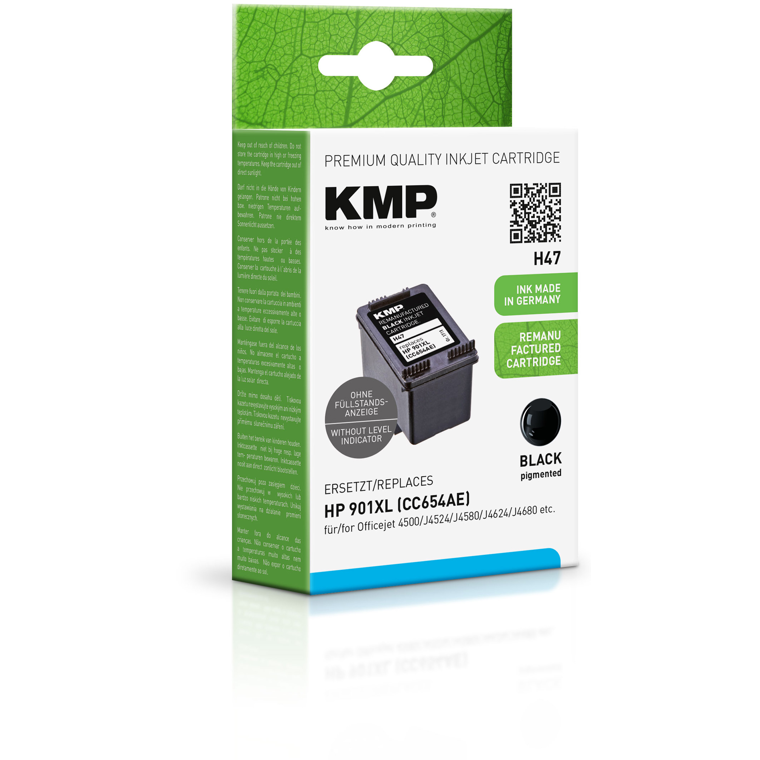 KMP Tintenpatrone für HP (CC654AE) (CC654AE) 901XL Ink Black Cartridge black