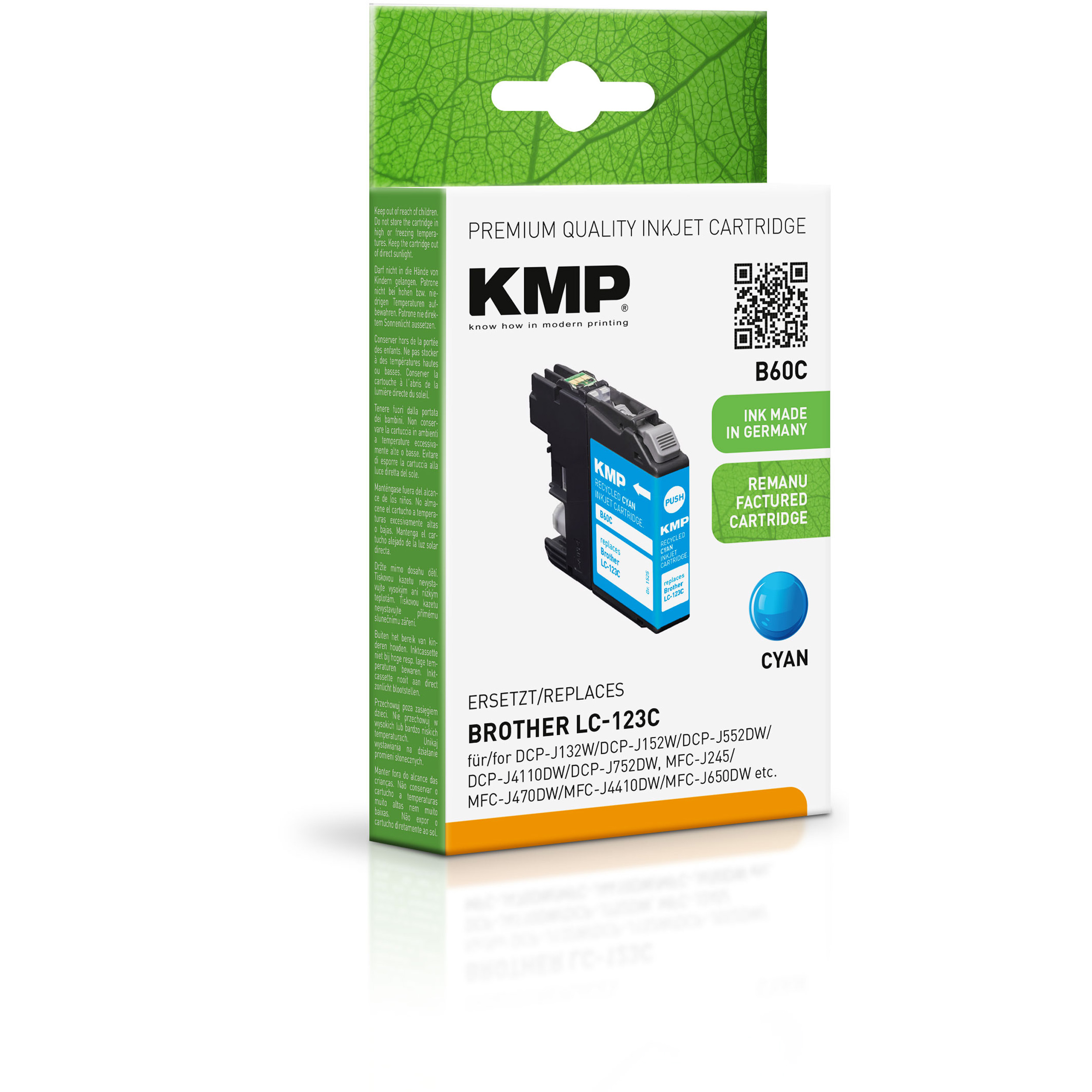 KMP Tintenpatrone cyan Ink (LC123C) Cyan LC123C für Cartridge Brother