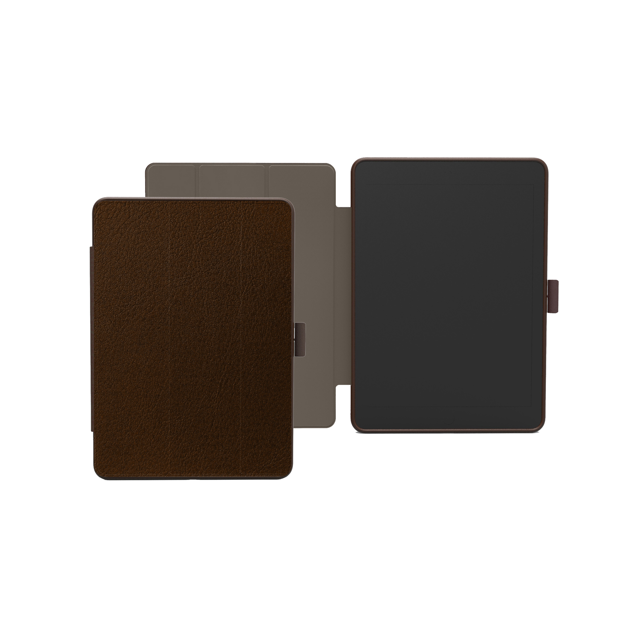 KMP Schutzhülle für iPad 9,7 biobasiertes Apple mit für Silikon, Backcover choco Choco Protective Stiftfach in PC, Mirkofaser, Lederoptik, Brown Material brown case