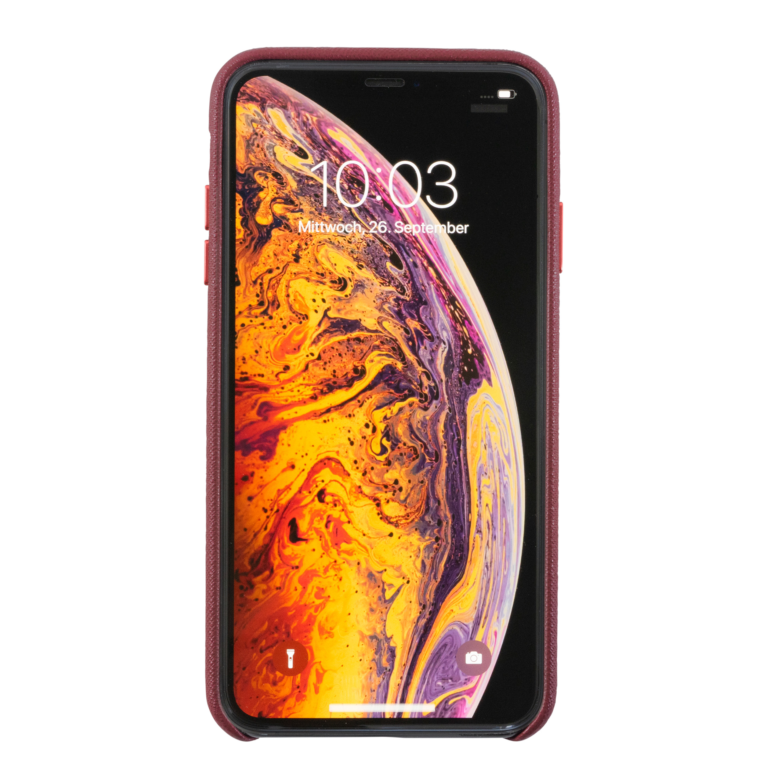 XS, IPhone KMP Pear Red, Schutzhülle Leder X, red Backcover, iPhone XS, Apple, X pear Vegane für