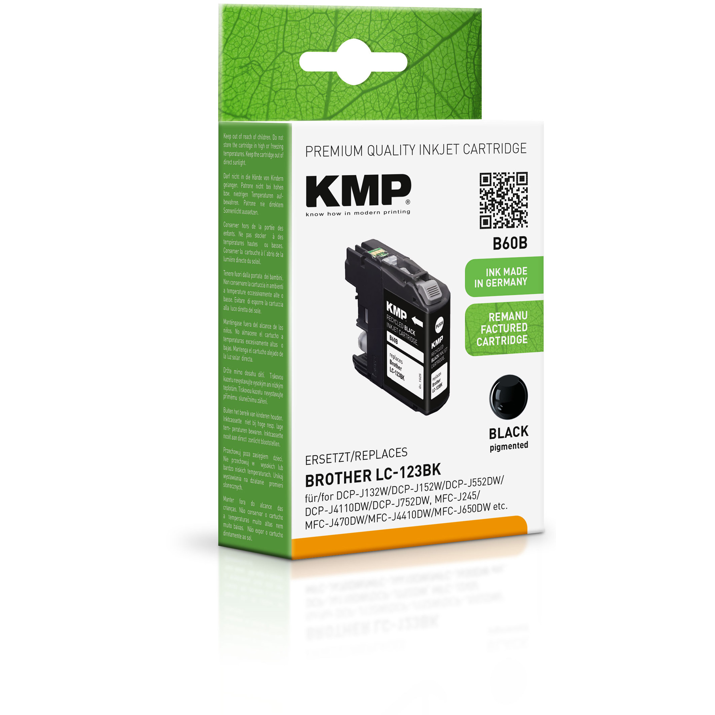 KMP Tintenpatrone (LC123BK) Brother Ink Cartridge LC123BK für Black black