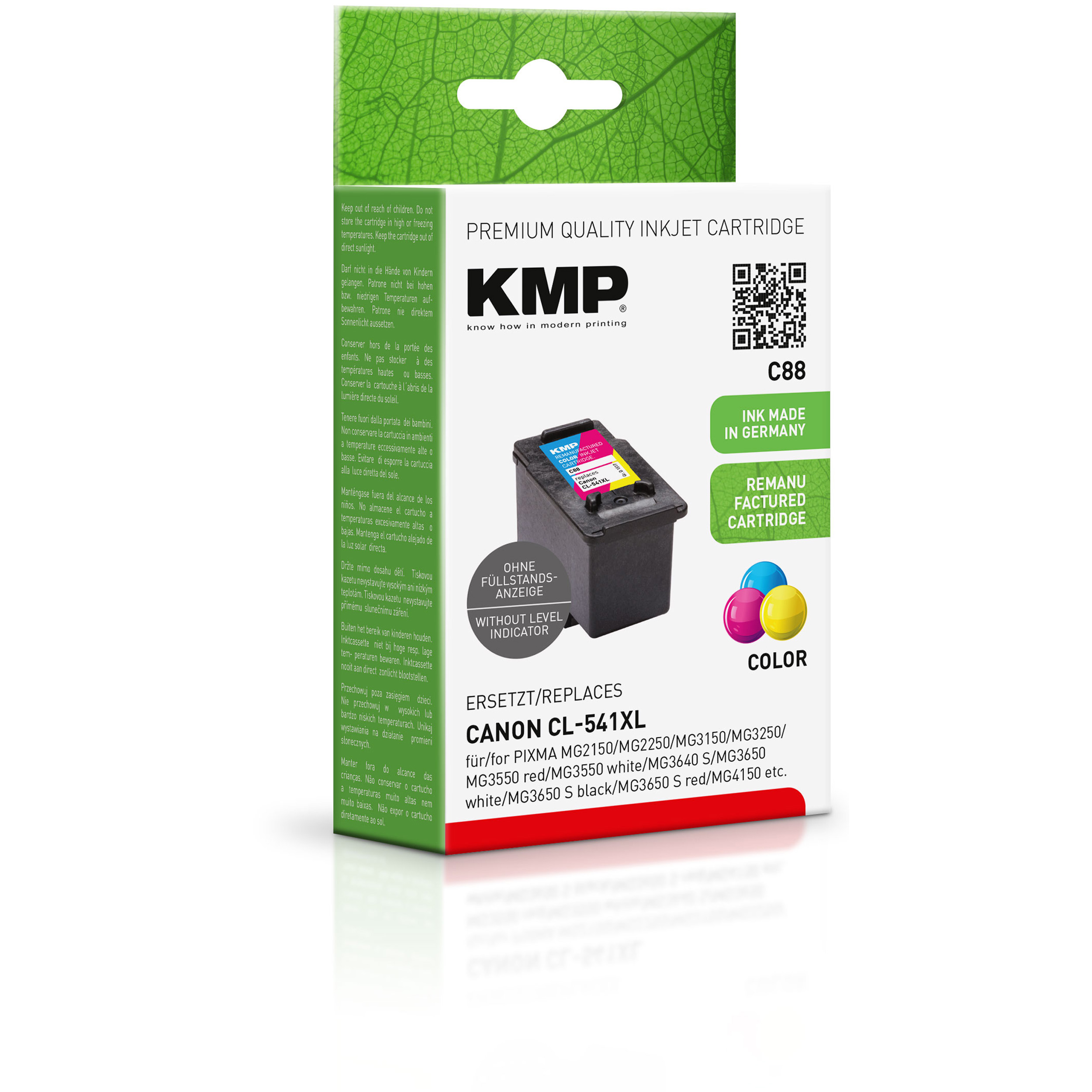 KMP Tintenpatrone für Canon 3-farbig Cartridge 3-farbig CL541XL (5226B005) Ink C,M,Y (5226B005)