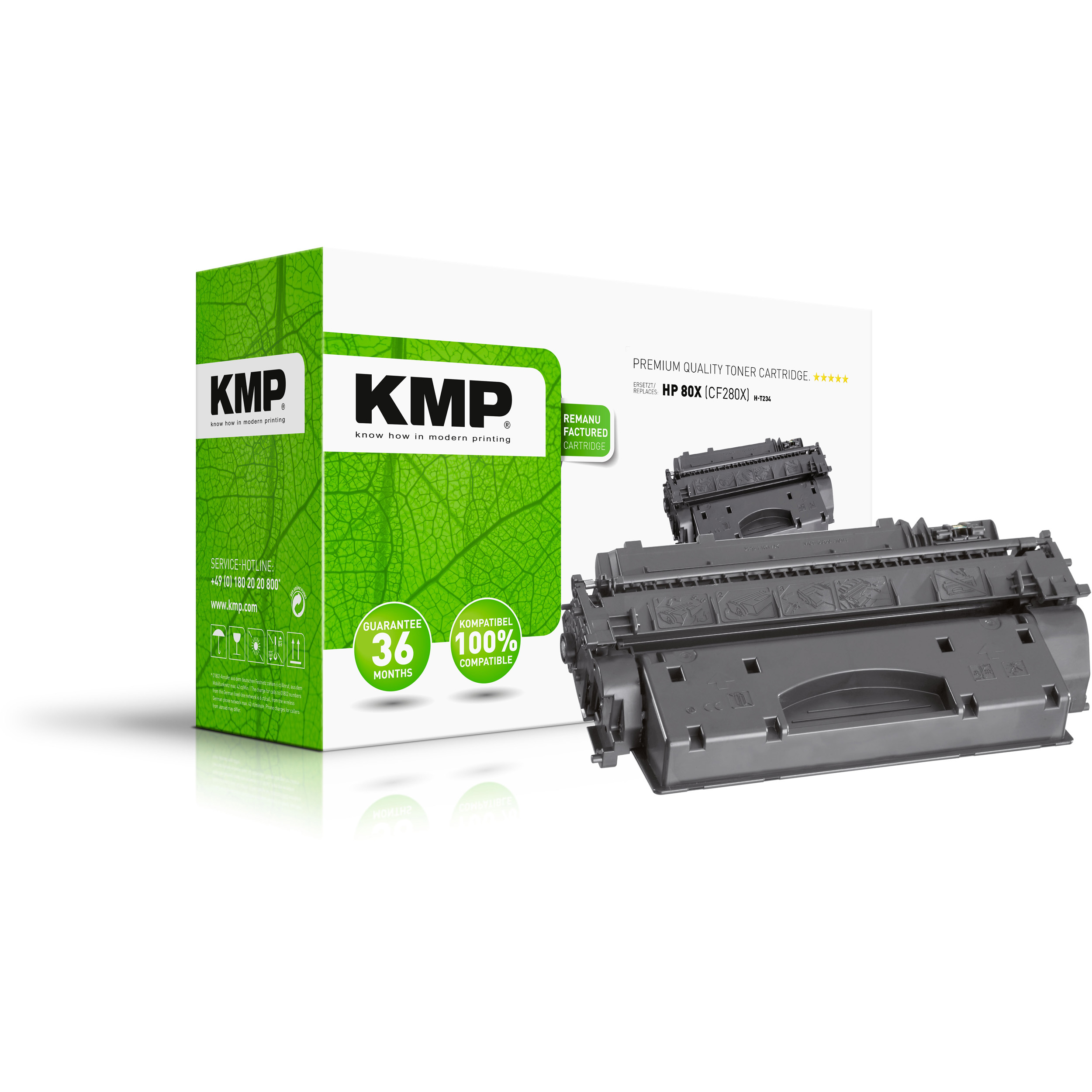 KMP Toner für HP (CF280X) HC Black (CF280X) 80X Toner Premium black