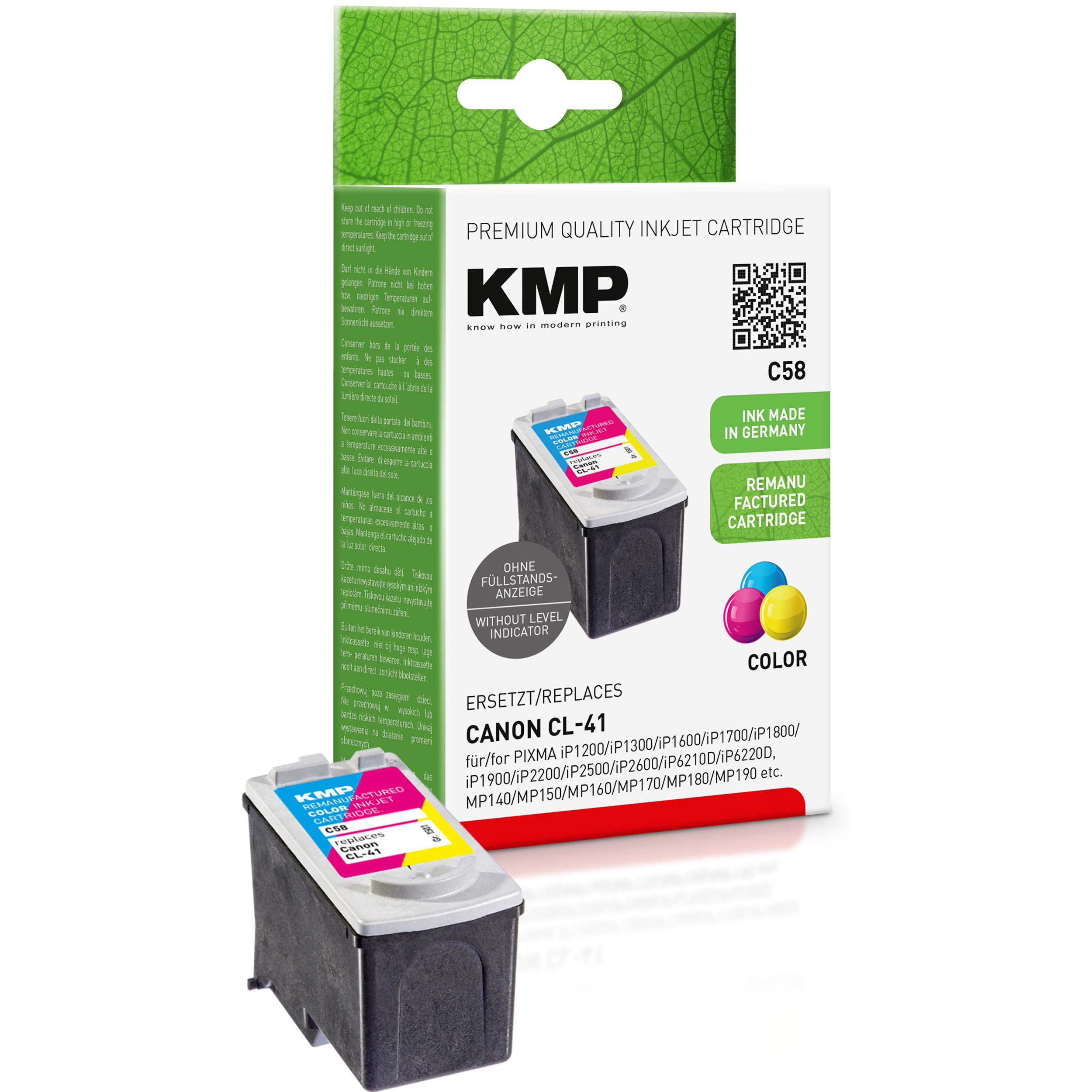 KMP Tintenpatrone CL41 Cartridge (0617B001) (0617B001) 3-farbig Ink 3-farbig für Canon C,M,Y