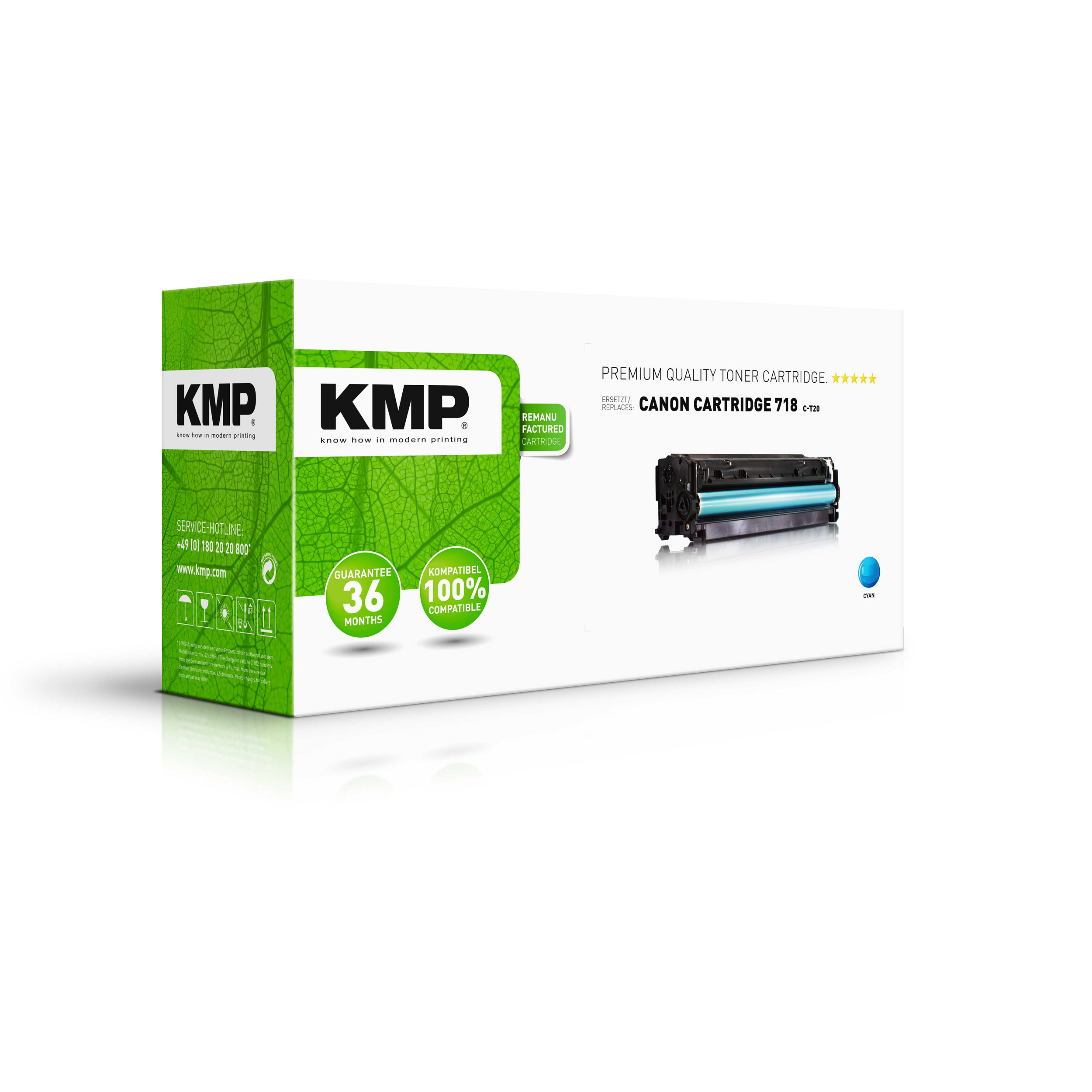 KMP Toner für (2661B002) 718C (2661B002) Canon cyan Cyan Toner