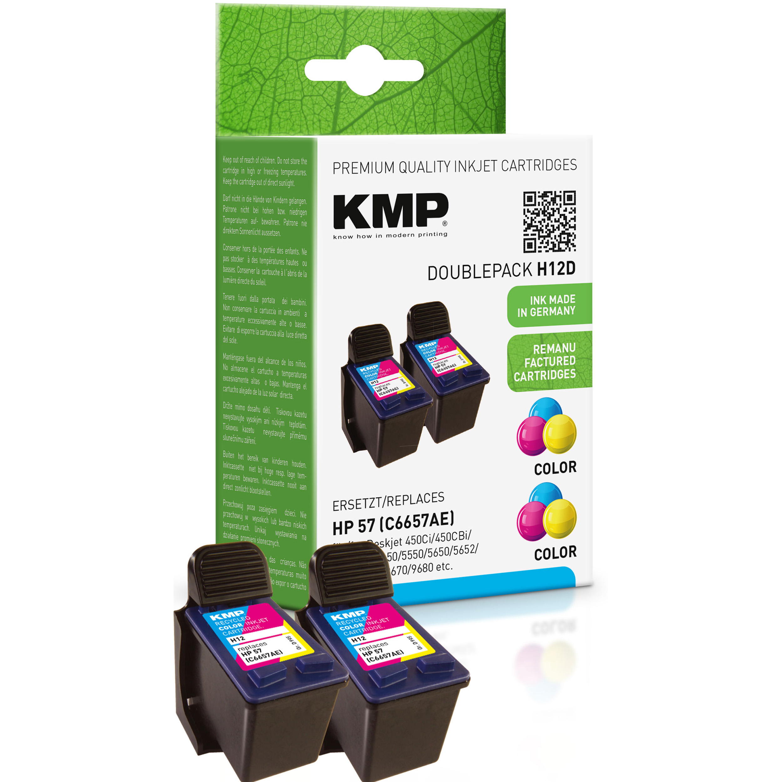 3-farbig C,M,Y 57 HP Tintenpatrone (C6657AE) 3-farbig Cartridge (C6657AE) Ink für KMP
