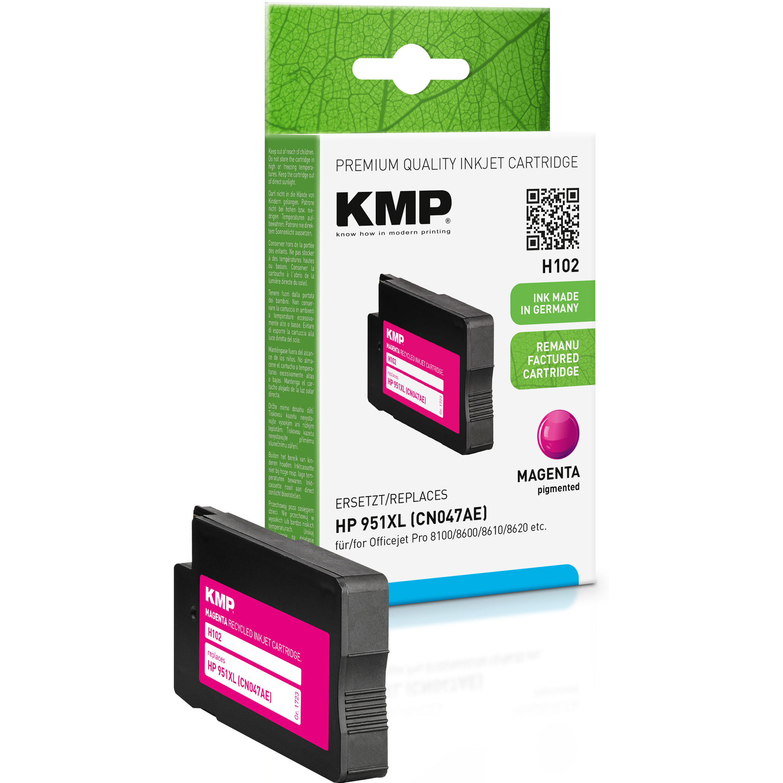 KMP Tintenpatrone für HP Magenta (CN047AE) magenta Cartridge 951XL (CN047AE) Ink