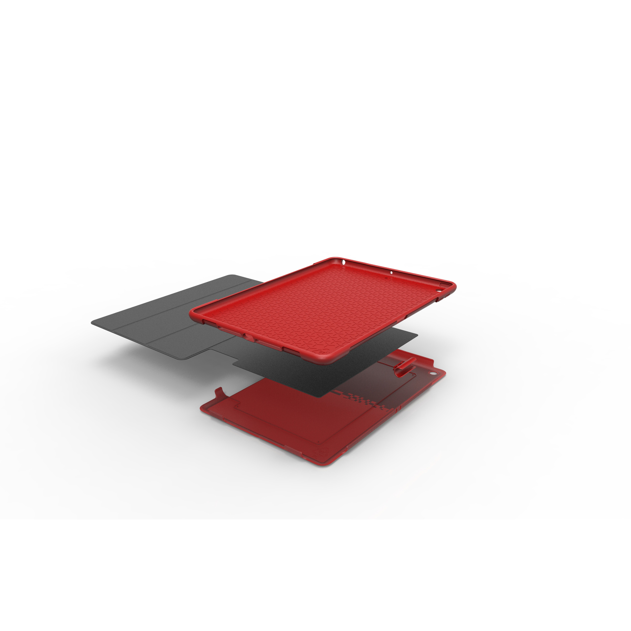 9,7 iPad Mirkofaser, Apple PC, Backcover red Protective Schutzhülle Material Lederoptik, in Stiftfach case Silikon, für mit für Cherry biobasiertes KMP cherry Red