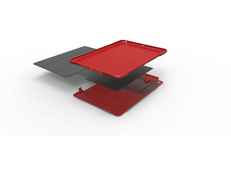 in für Schutzhülle Protective KMP Material cherry red biobasiertes mit Stiftfach iPad für Cherry PC, case Backcover Red Apple Mirkofaser, Silikon, Lederoptik, 9,7