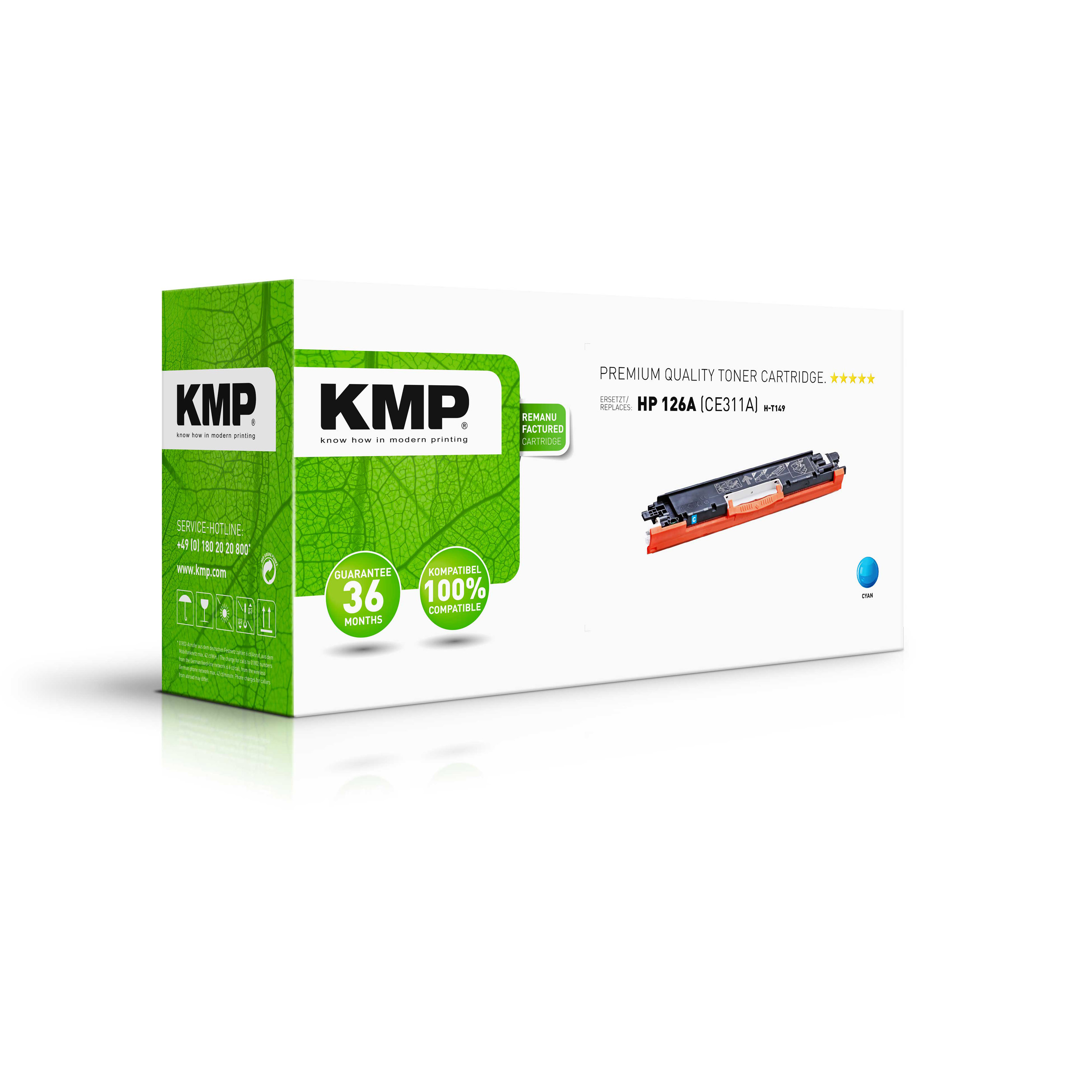 KMP Toner für HP (CE311A) cyan Cyan Toner (CE311A) 126A