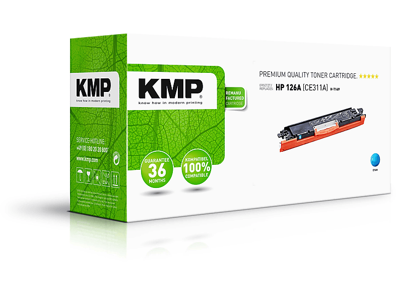 KMP HP für Toner 126A (CE311A) Toner (CE311A) Cyan cyan