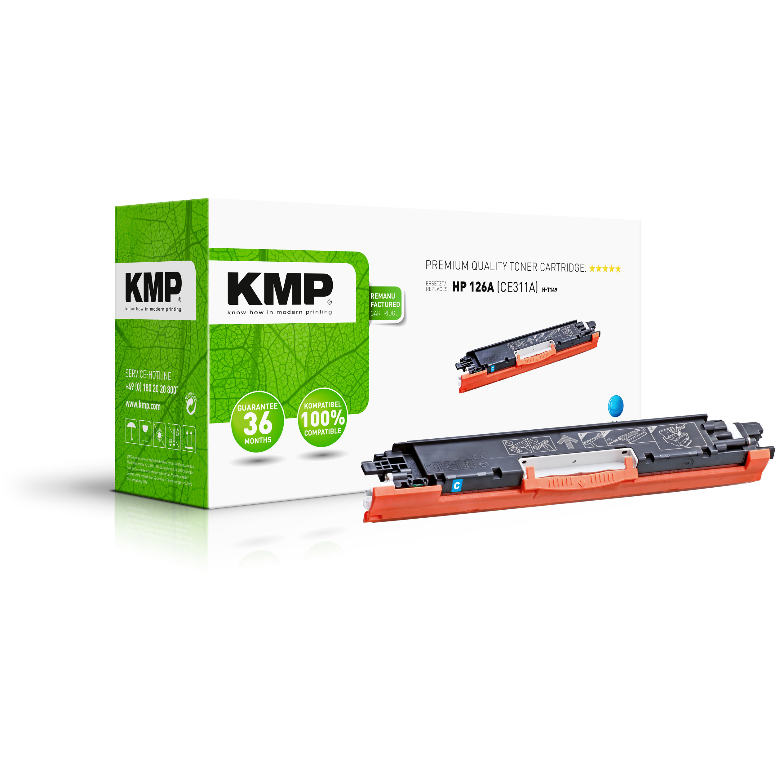 KMP Toner für 126A Toner cyan (CE311A) HP (CE311A) Cyan