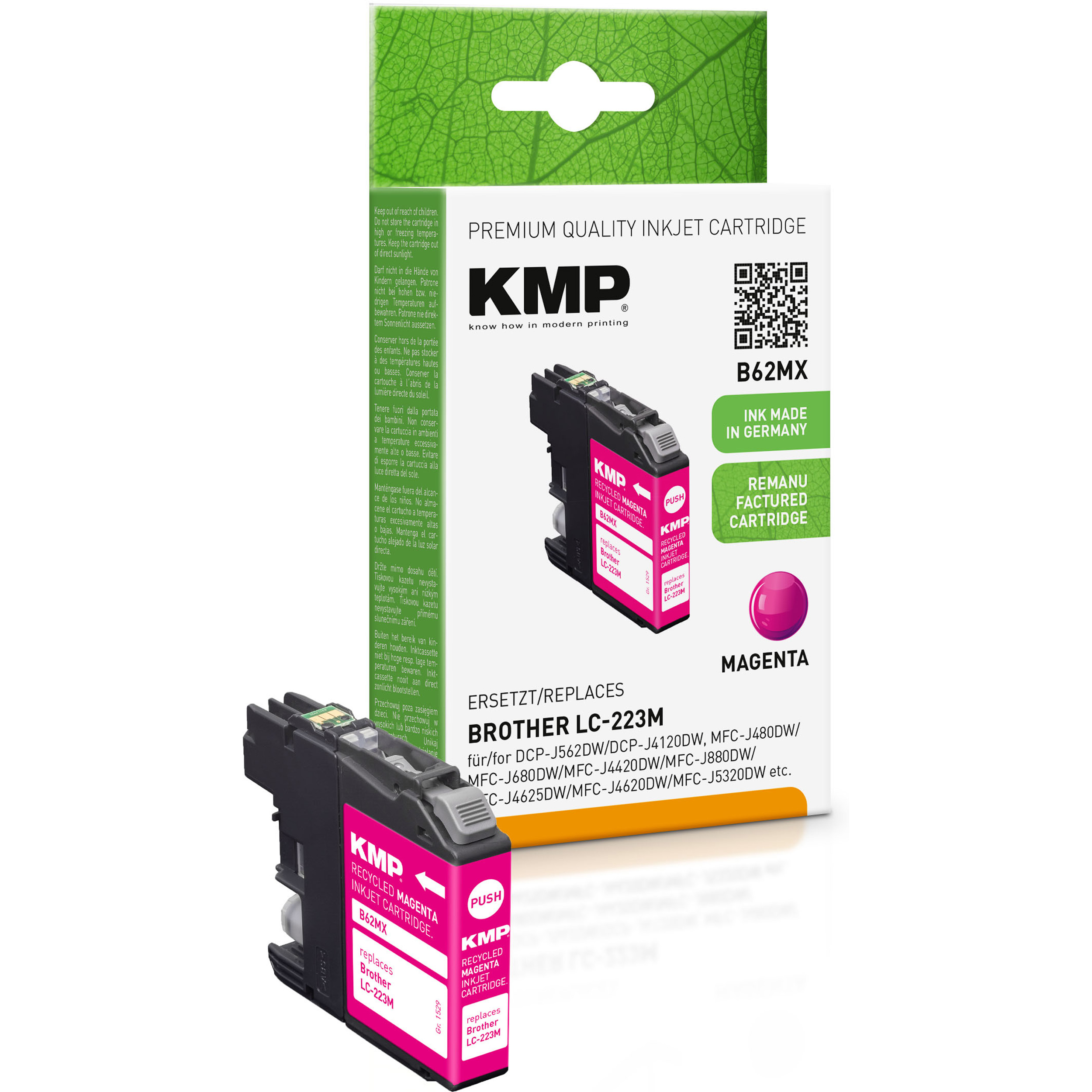 (LC223M) KMP Cartridge LC223M Magenta Ink Tintenpatrone für Brother Magenta