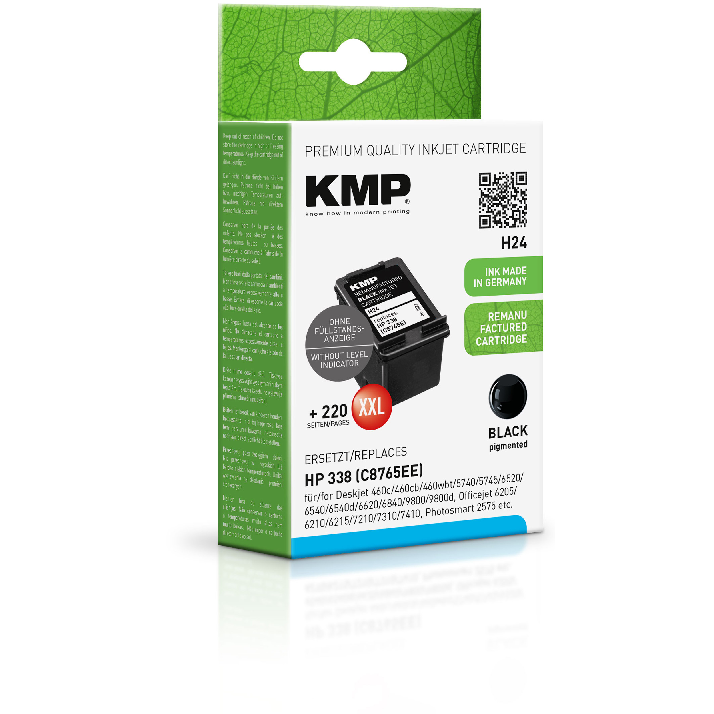 KMP (C8765EE) schwarz Black Ink für Tintenpatrone HP Cartridge (C8765EE) 338