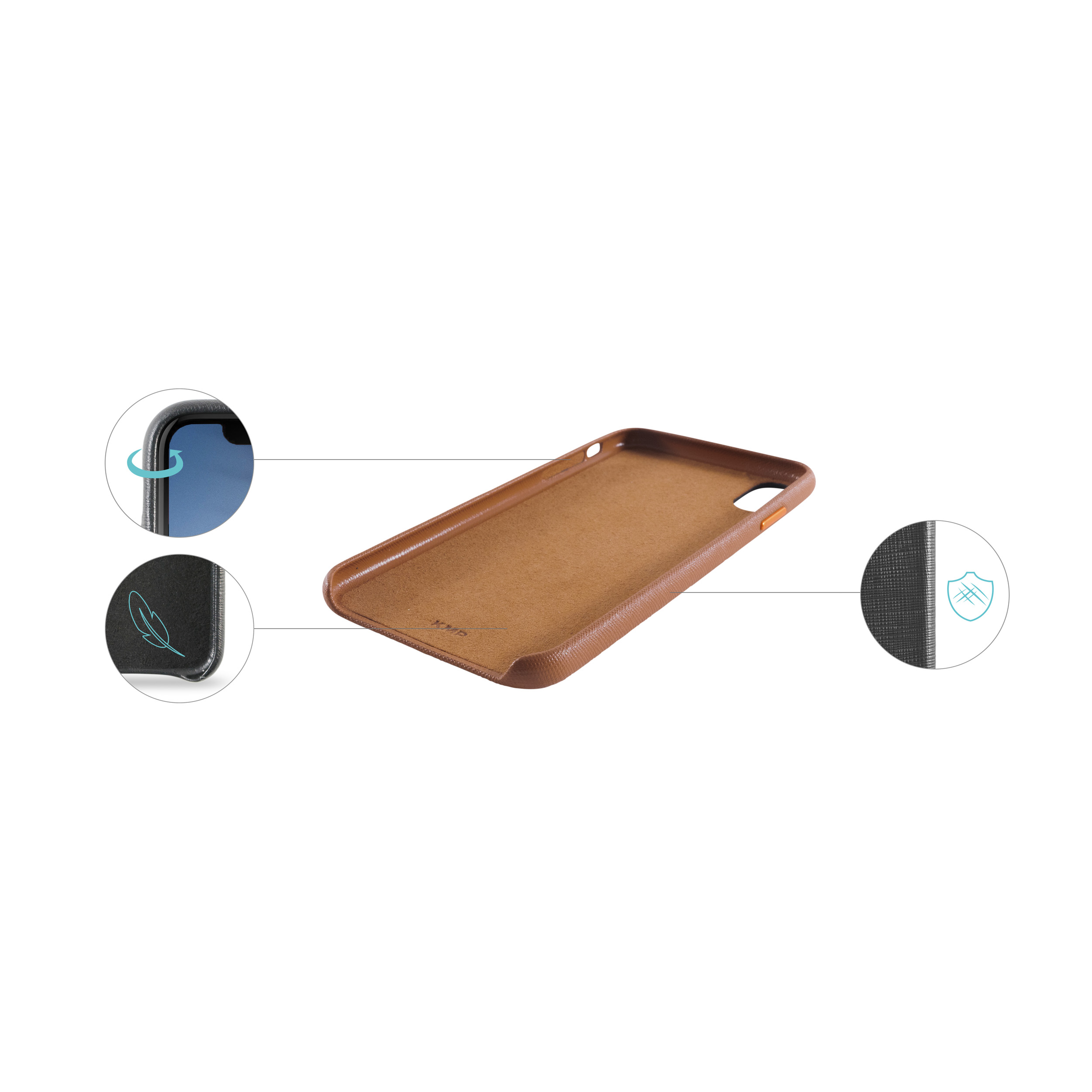 iPhone meerkat Vegane Brown, KMP Leder Schutzhülle XR für Full Apple, XR, brown Cover, iPhone Meerkat