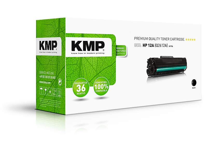 Toner Premium Black Toner KMP 12A HP schwarz für (Q2612A) (Q2612A)