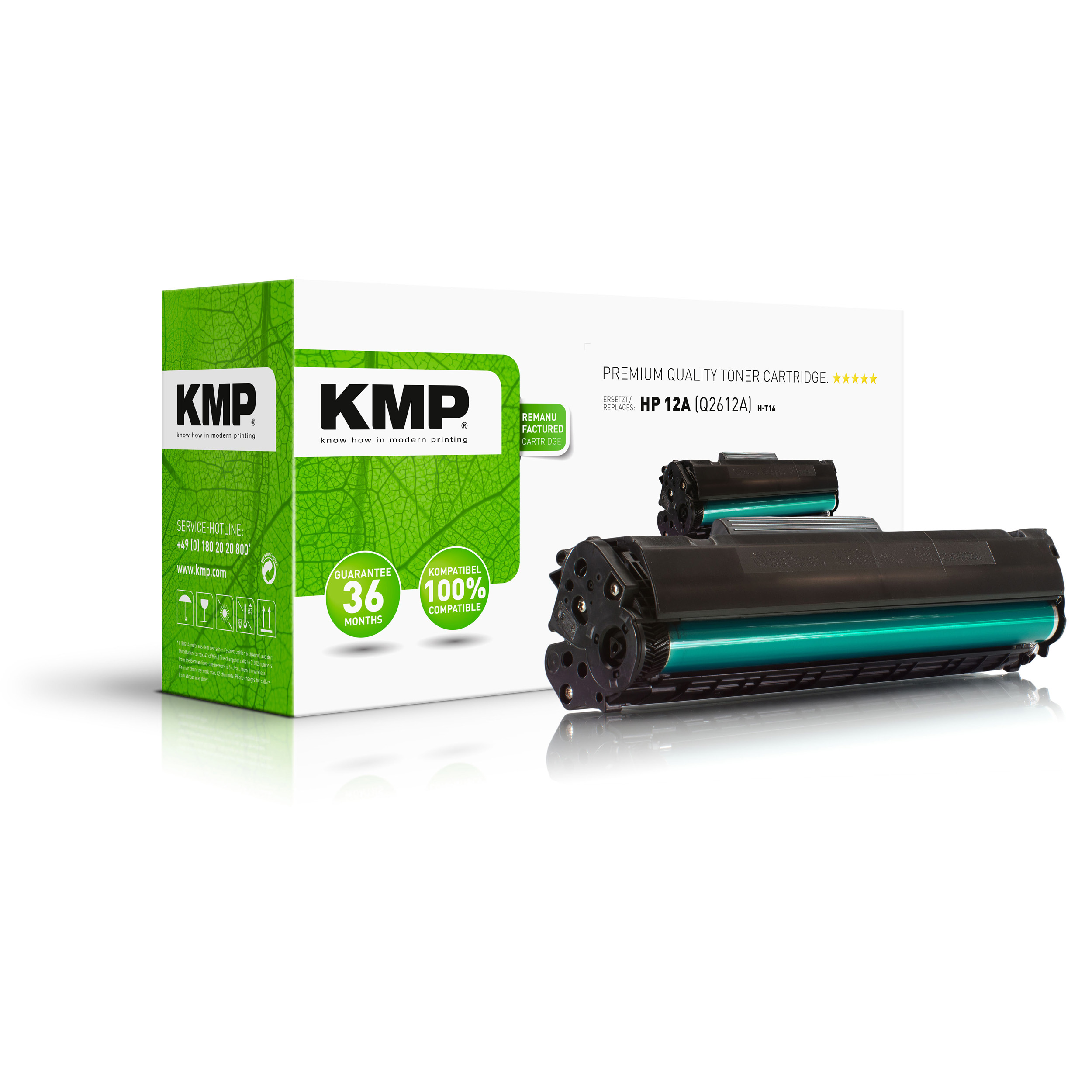 Toner Premium Black Toner KMP 12A HP schwarz für (Q2612A) (Q2612A)