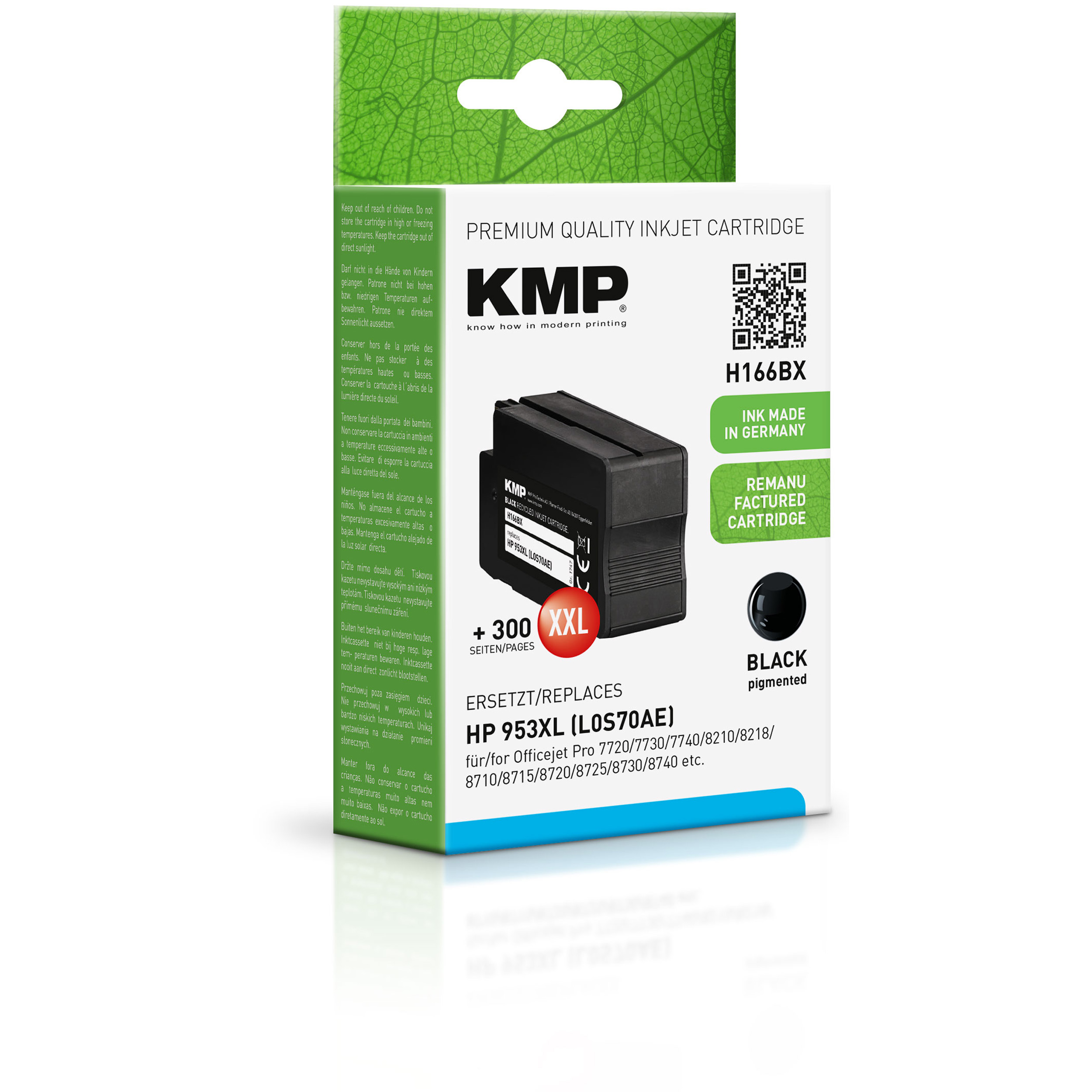 KMP Tintenpatrone für (L0S70AE) Cartridge (L0S70AE) HP Black schwarz Ink 953XL