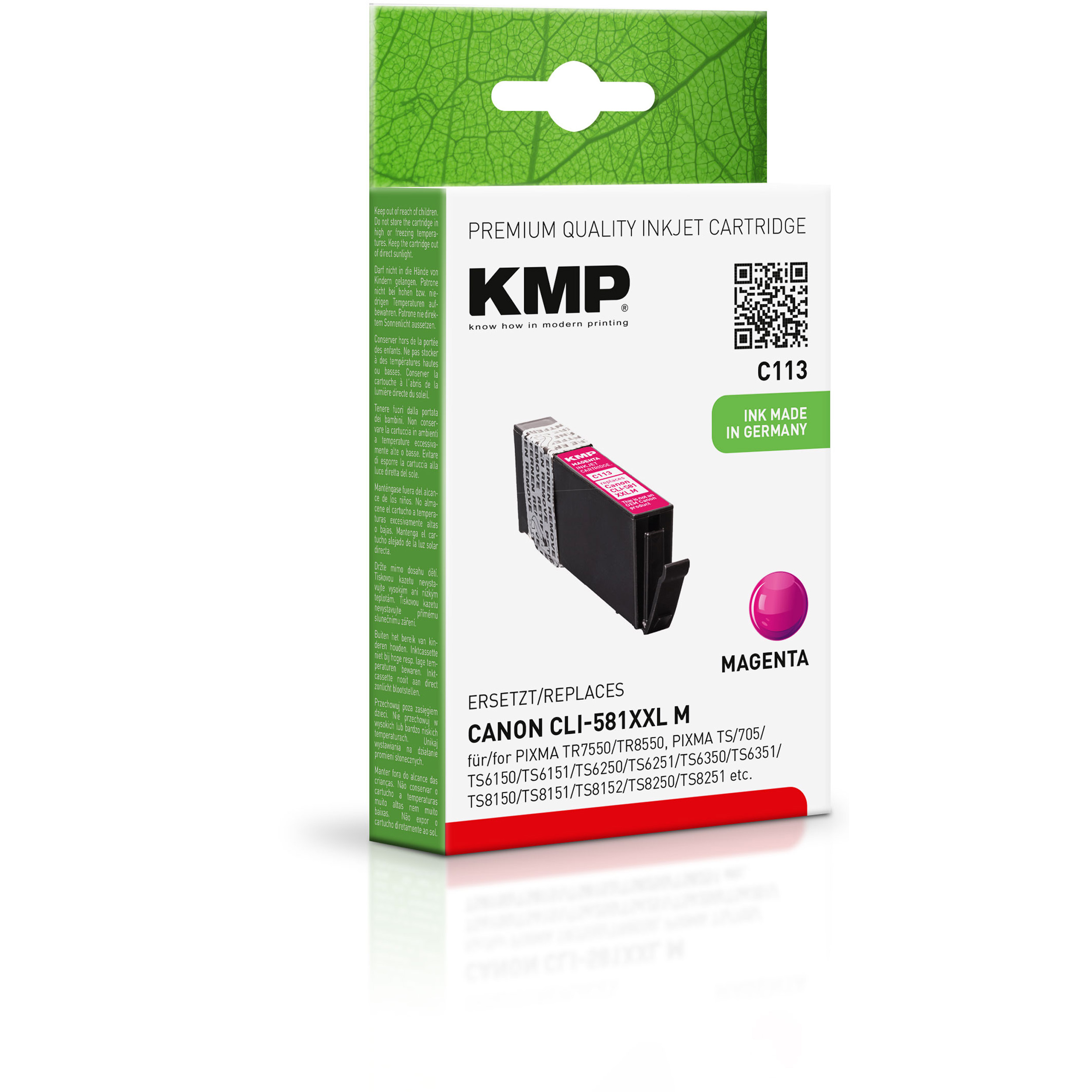 KMP Tintenpatrone Cartridge magenta (1996C001) Ink 581MXXL Canon für (1996C001) Magenta