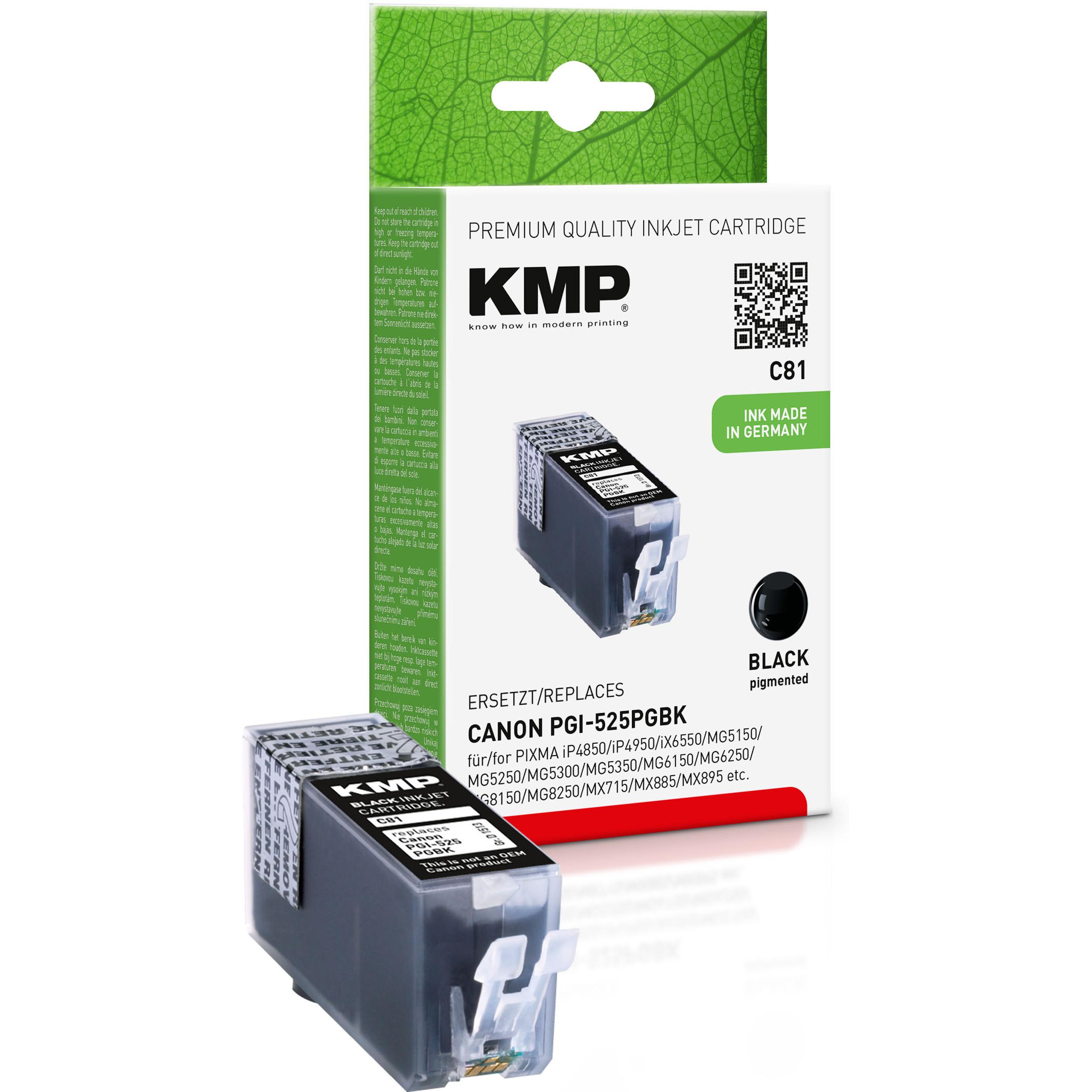 PGI525PGBK black für KMP Ink (4529B001) Canon Black Cartridge (4529B001) Tintenpatrone