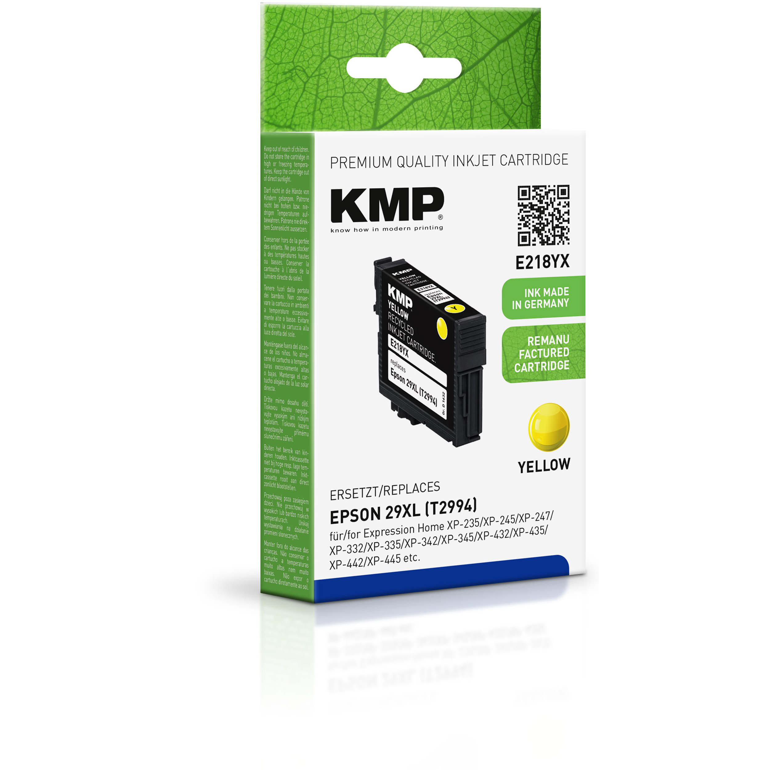 KMP Tintenpatrone für Epson Ink Yellow 29XL yellow (C13T29944010) Cartridge (C13T29944010)