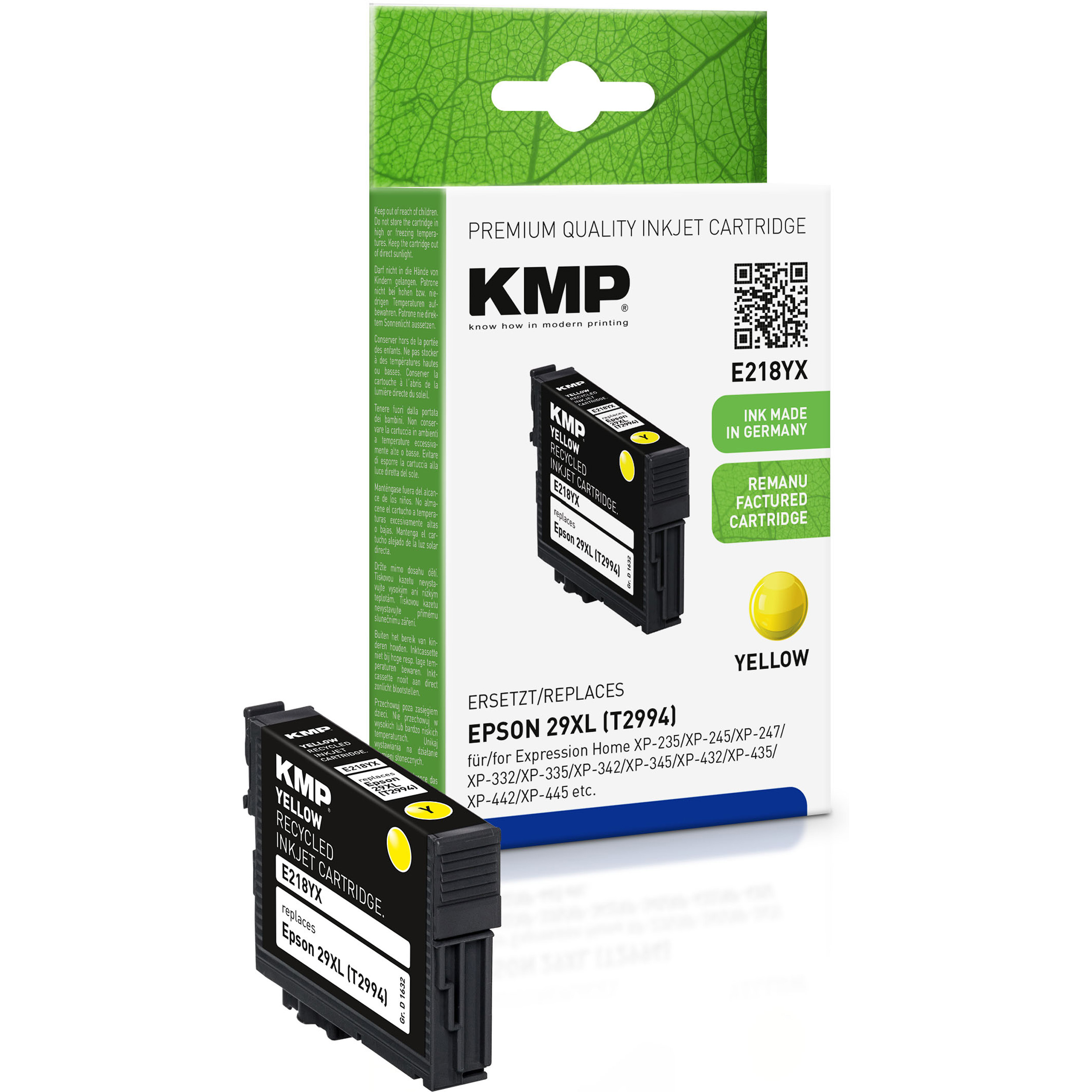 KMP Tintenpatrone für Epson Ink Yellow 29XL yellow (C13T29944010) Cartridge (C13T29944010)