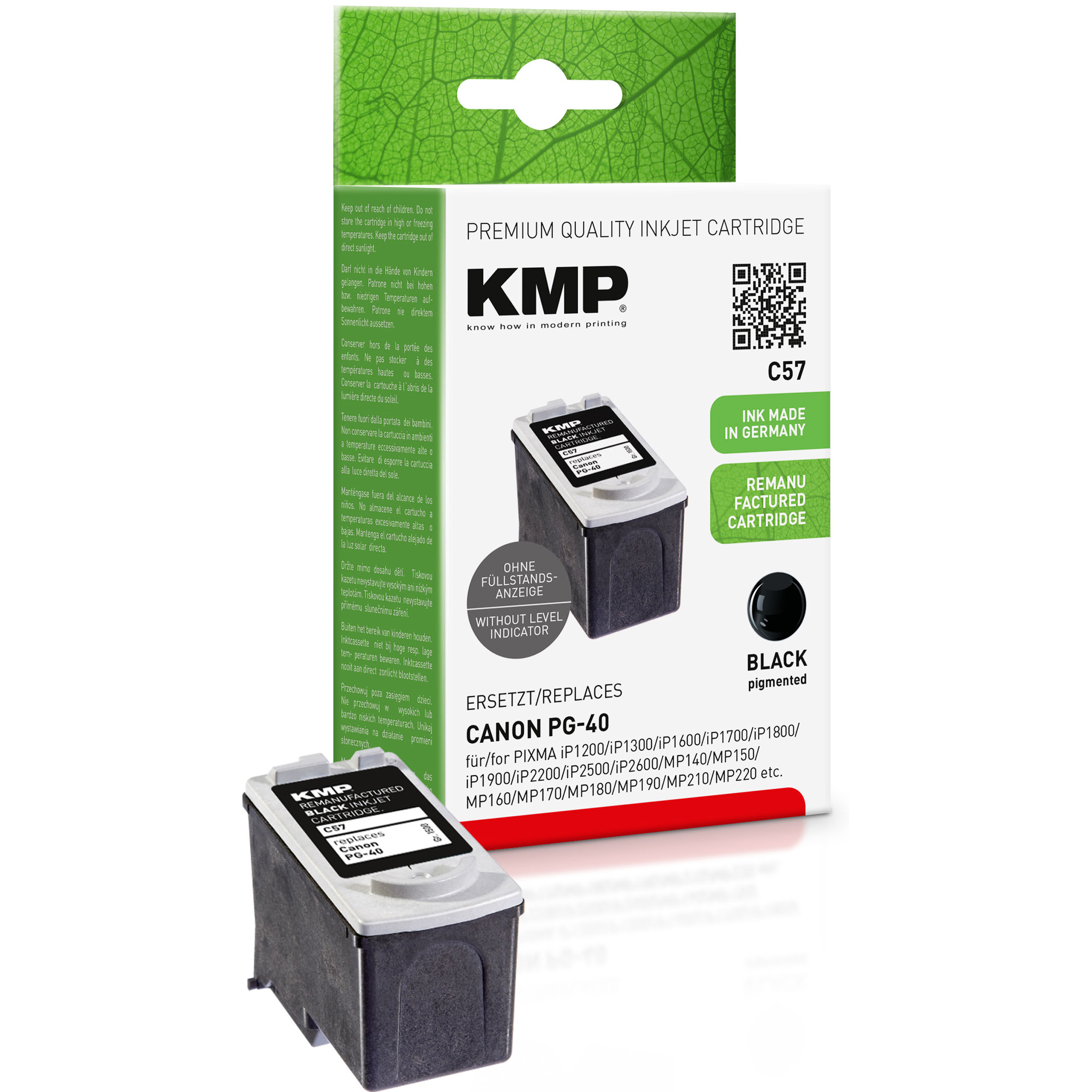 KMP (0615B001) Cartridge Canon PG40 black Black Ink für Tintenpatrone (0615B001)
