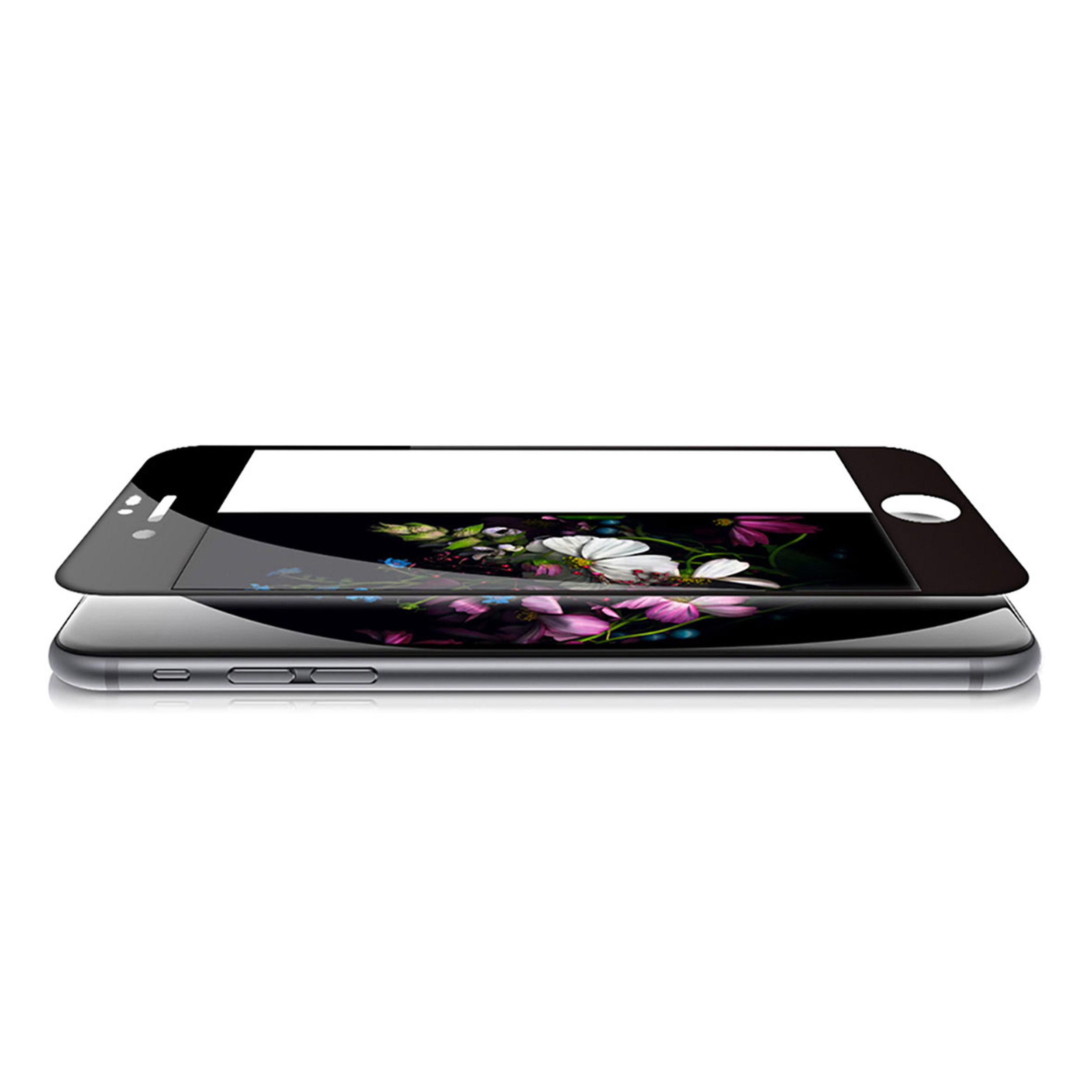 KMP Hartglas Displayschutz für iPhone 8 Frame Plus) Apple 8 Protective Plus Black glass(für IPhone